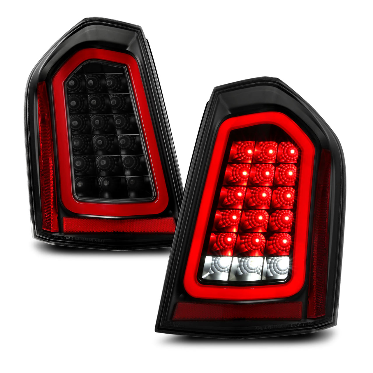 CHRYSLER 300 11-14 LED TAIL LIGHTS BLACK