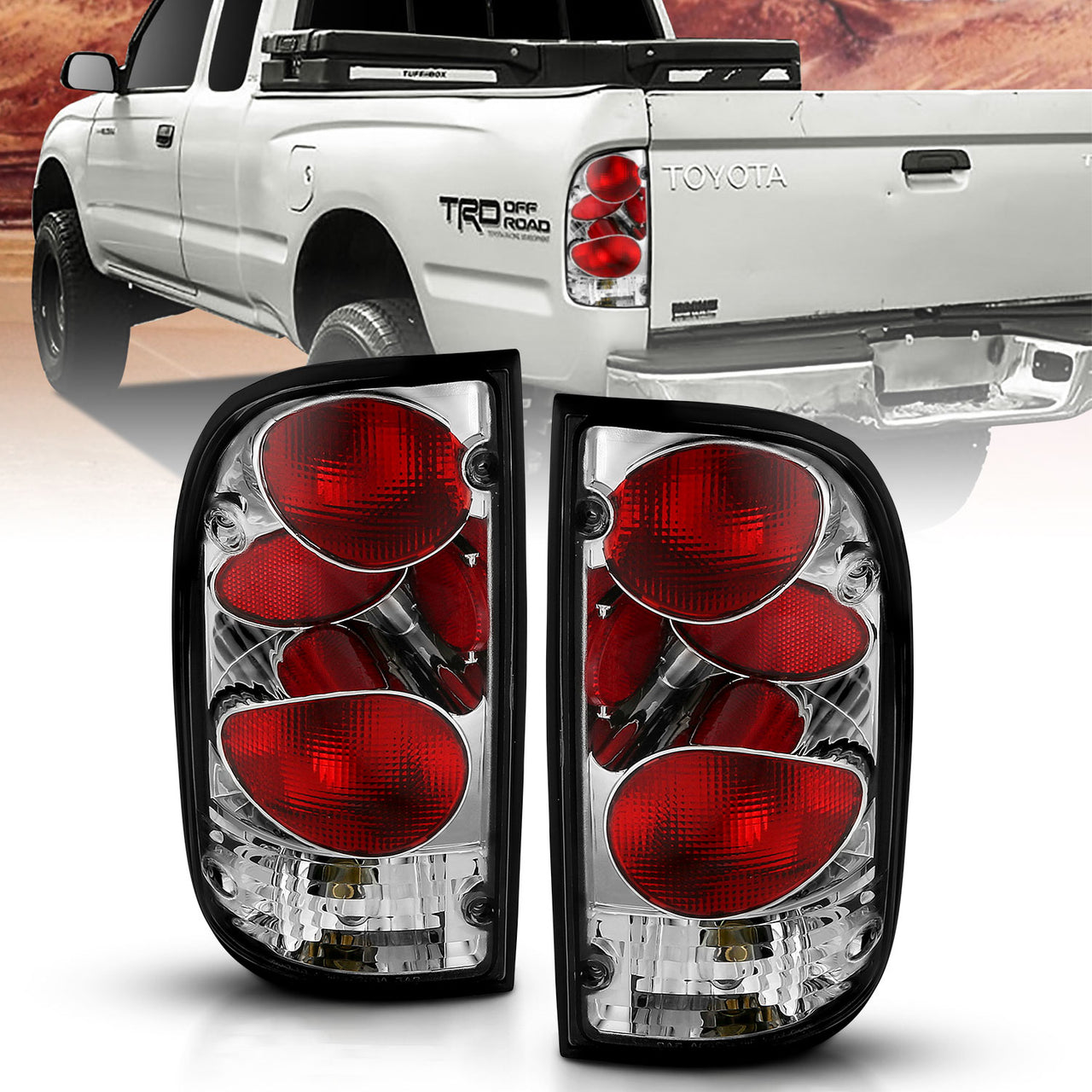 TOYOTA TACOMA 95-00 TAIL LIGHTS G2 CHROME