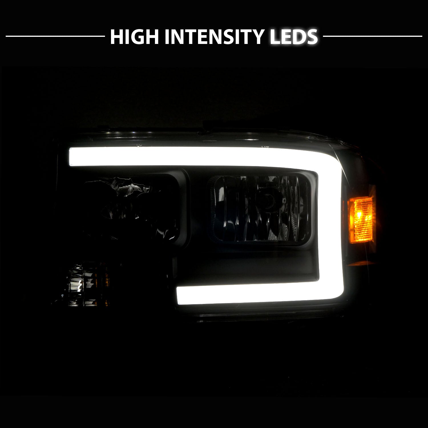 DODGE DAKOTA/DURANGO 97-04/98-03 HEADLIGHTS BLACK W/C LIGHT BAR