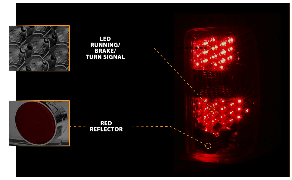 CHEVY TAHOE/SUBURBAN/GMC DENALI 00-06 LED TAIL LIGHTS SMOKE