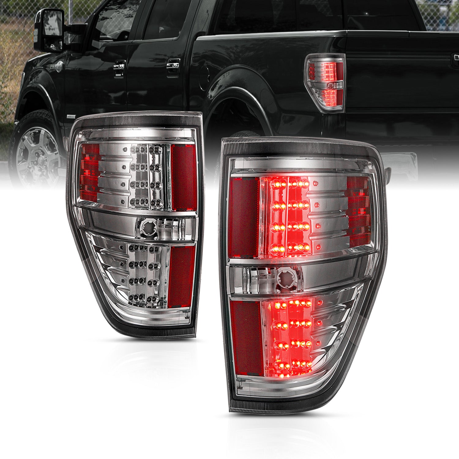 FORD F-150 09-13 LED TAIL LIGHTS SMOKE