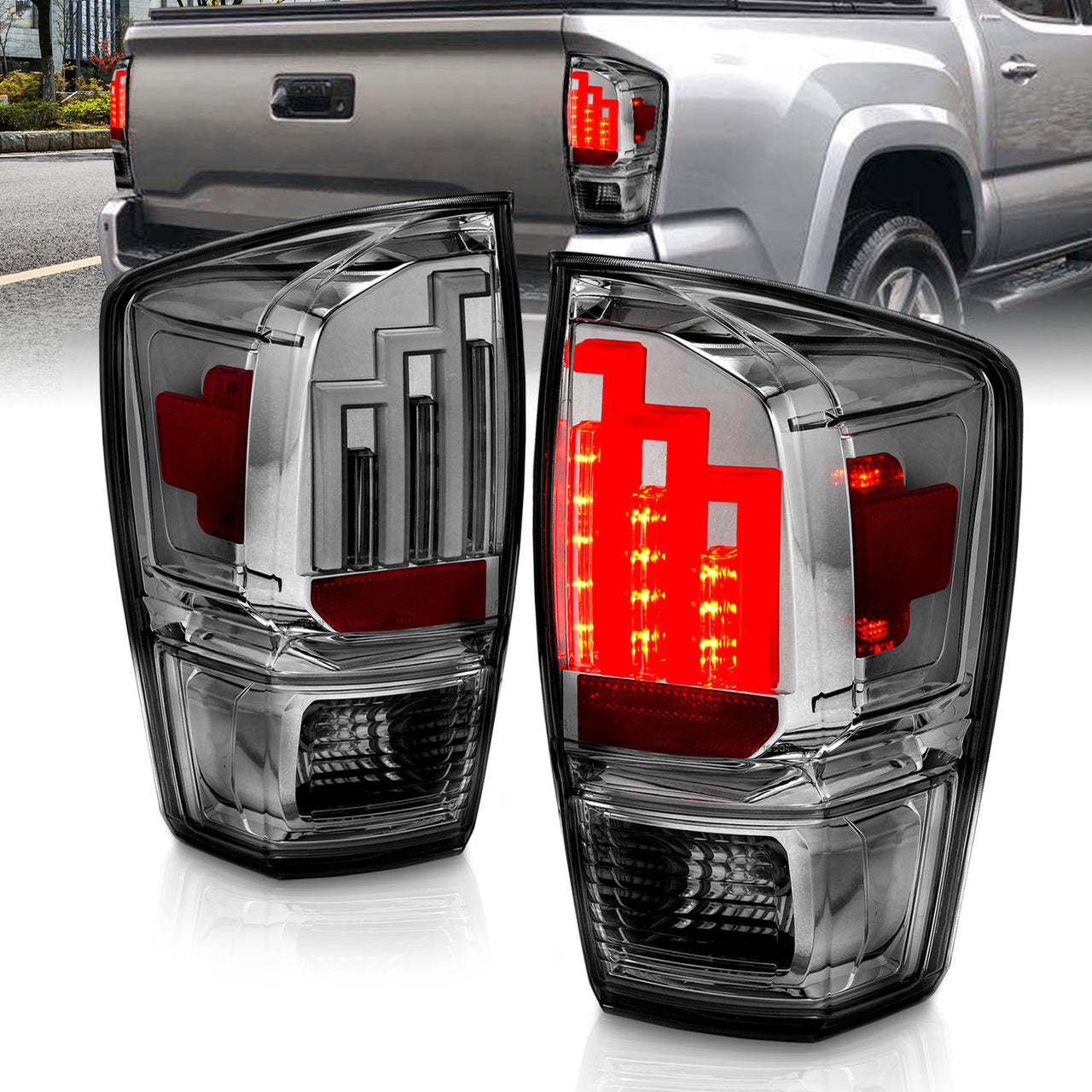 TOYOTA TACOMA 16-21 LED TAIL LIGHTS SMOKE