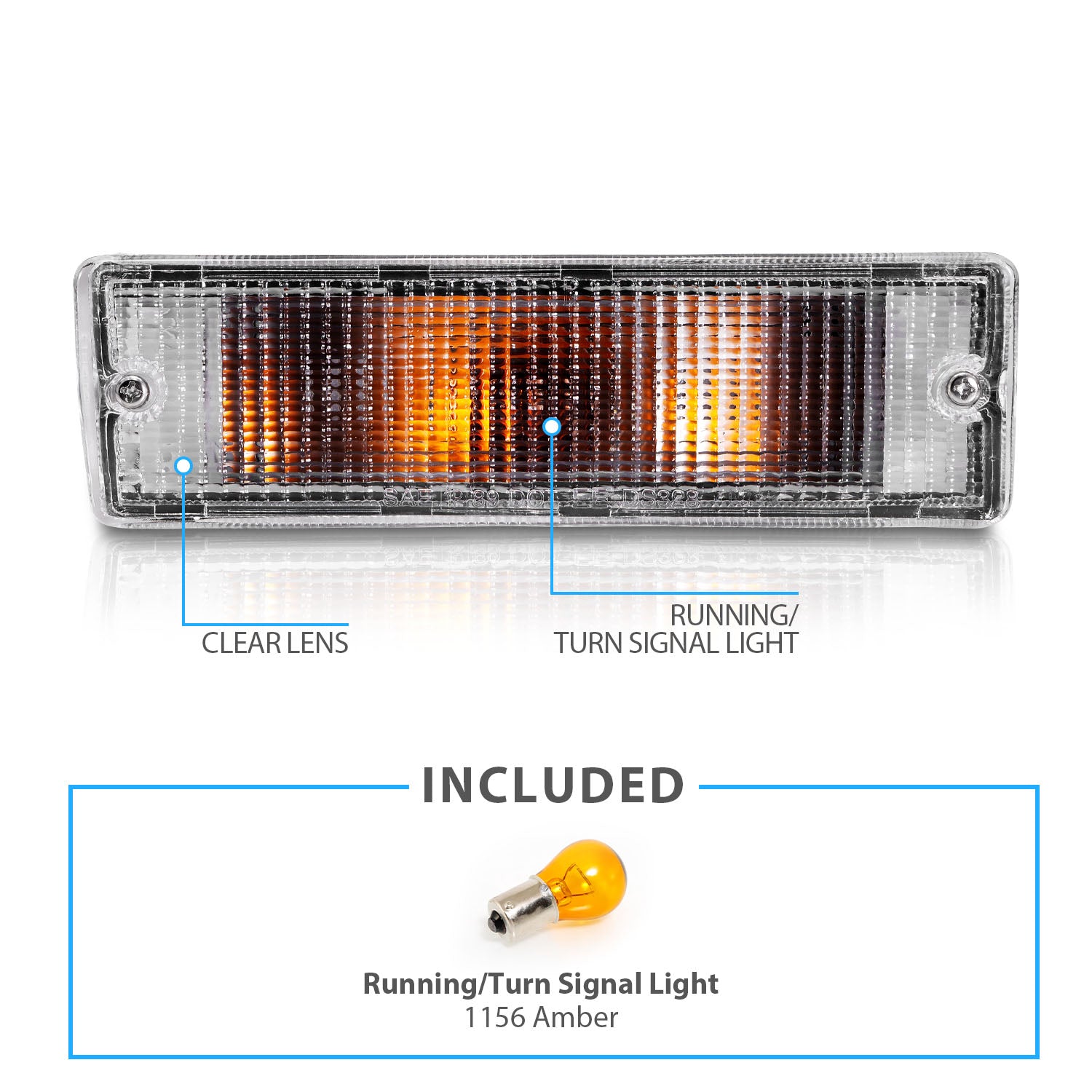 NISSAN PICKUP 88-97 BUMPER LIGHTS CLEAR