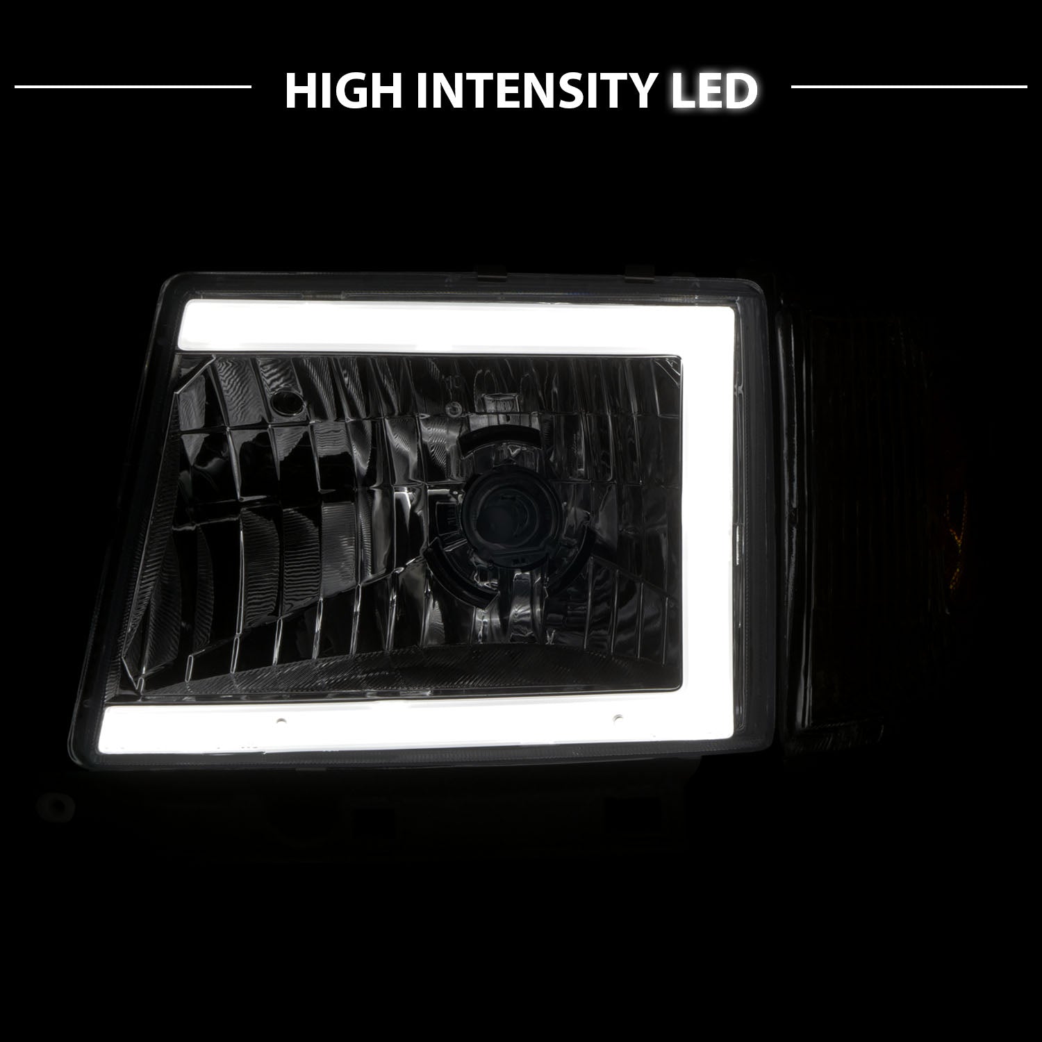 TOYOTA TACOMA 2WD  (W/O PRERUNNER) 97-00 HEADLIGHTS CHROME (W/SIDE MARKERS) (W/ C LIGHT BAR)