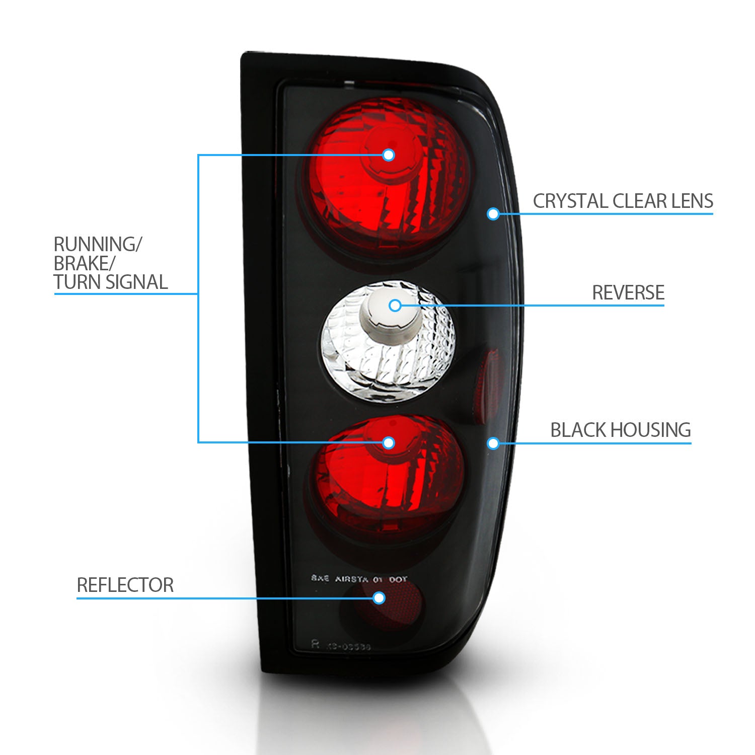 NISSAN FRONTIER 98-04 TAIL LIGHTS BLACK