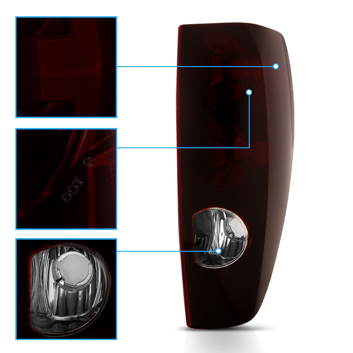CHEVY COLORADO/ GMC CANYON 04-12 TAIL LIGHTS DARK RED (OE STYLE)