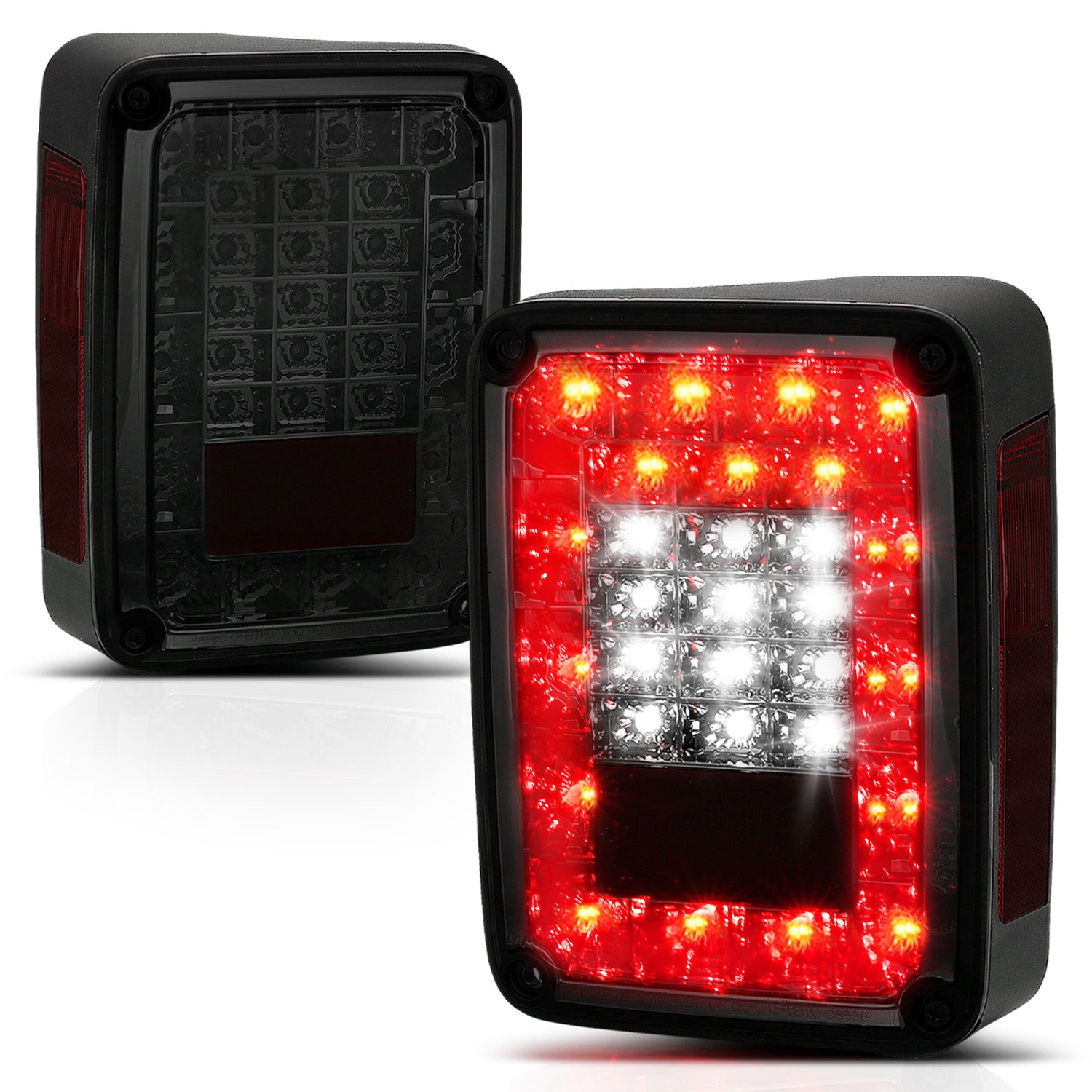 JEEP WRANGLER 07-17 LED TAIL LIGHTS SMOKE