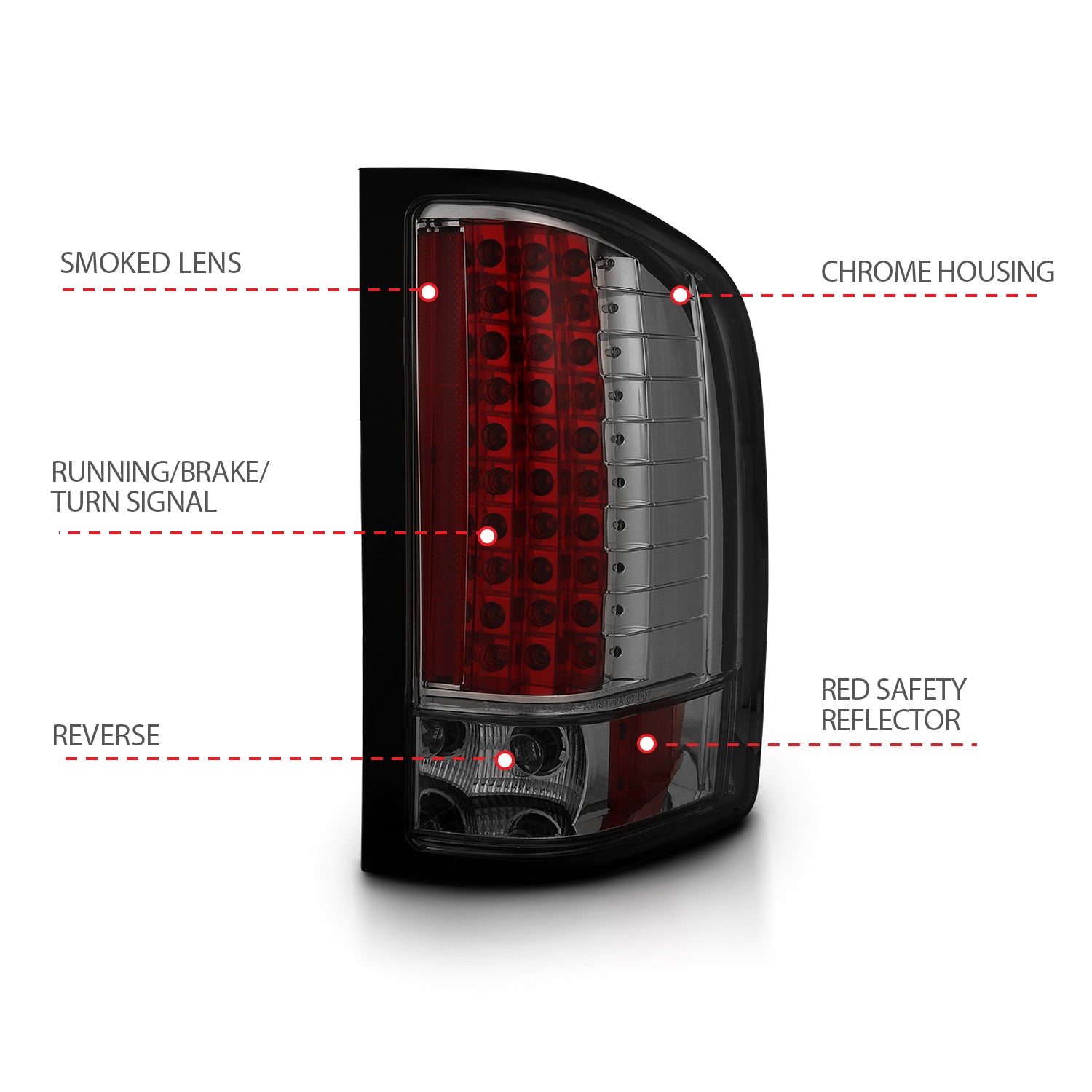 CHEVY SILVERADO 1500 07-13/2500HD 07-14/3500HD 07-14 LED TAIL LIGHTS SMOKE