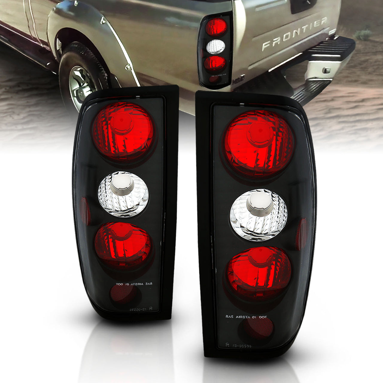 NISSAN FRONTIER 98-04 TAIL LIGHTS BLACK