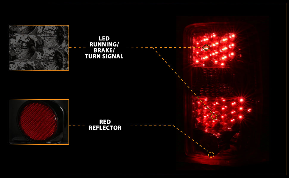 CHEVY TAHOE/SUBURBAN/GMC DENALI 00-06 LED TAIL LIGHTS DARK SMOKE