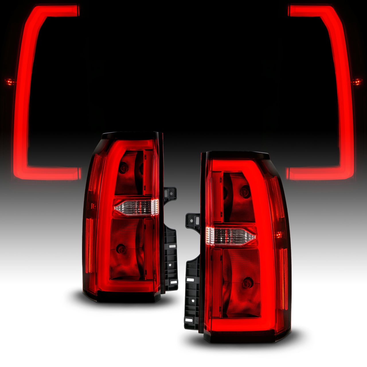 CHEVY TAHOE/SUBURBAN 15'-20' TAIL LIGHT, RED/CLEAR LENS WITH C LIGHT BAR (OE STYLE)