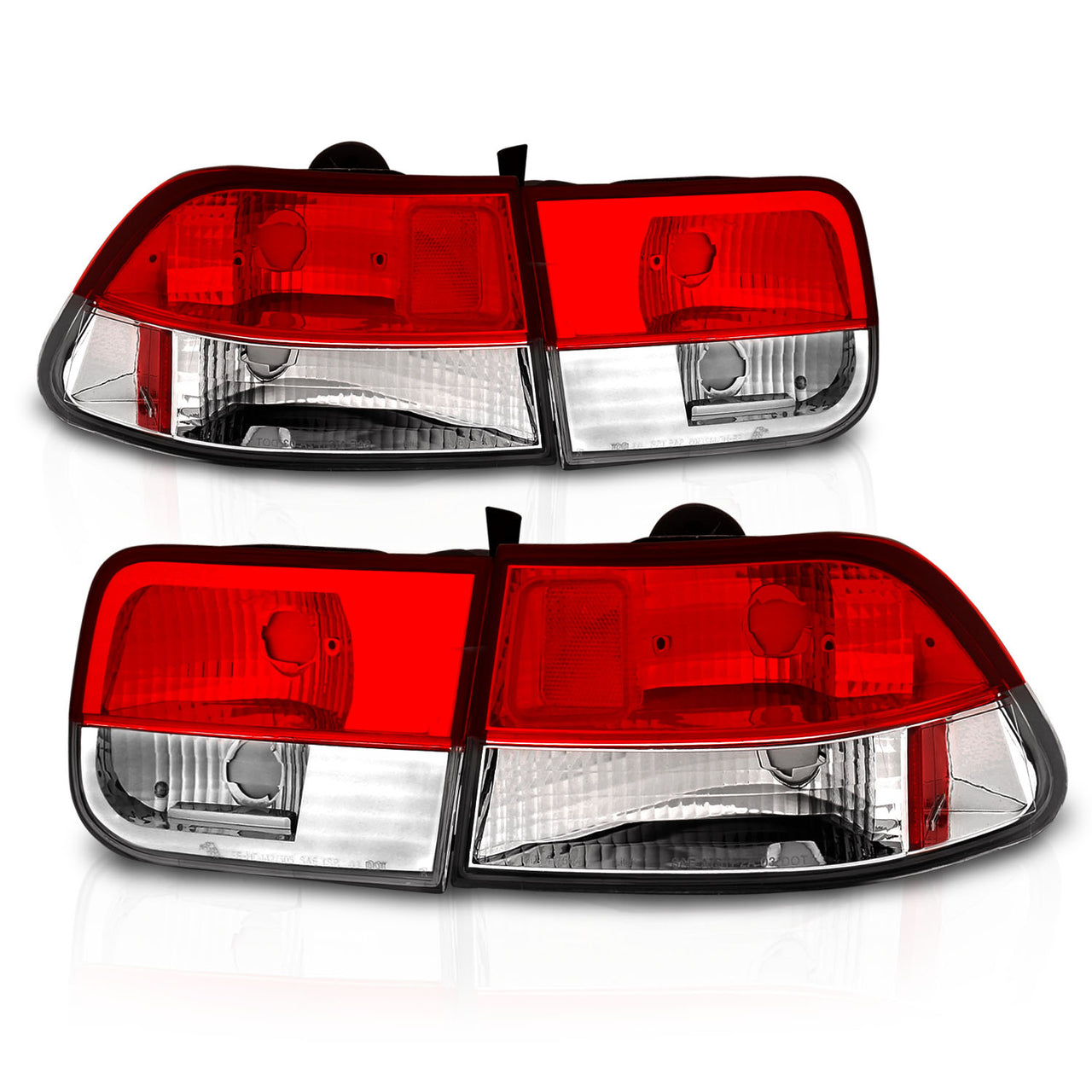 HONDA CIVIC 96-00 2DR TAIL LIGHTS RED/CRYSTAL