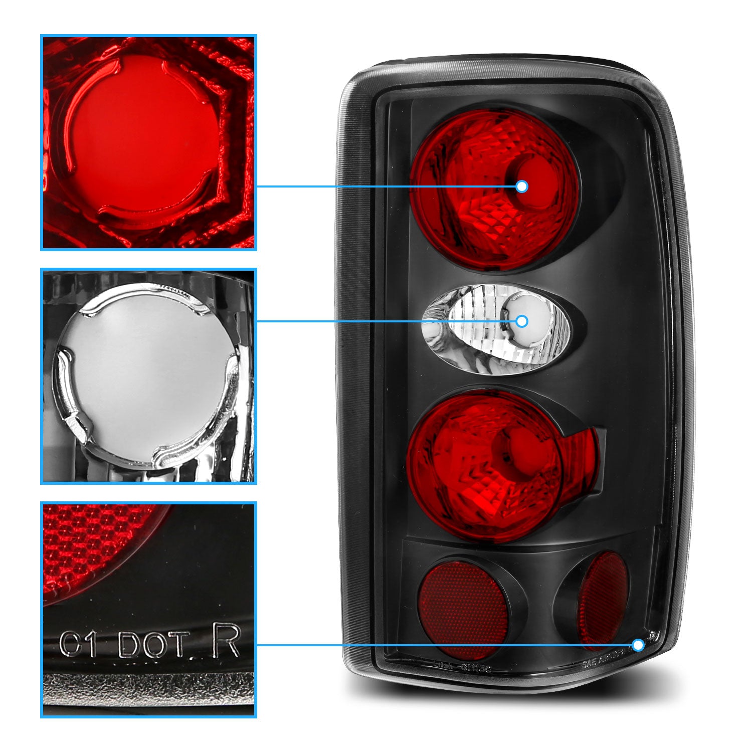 CHEVY SUBURBAN/TAHOE 00-06 TAIL LIGHTS BLACK