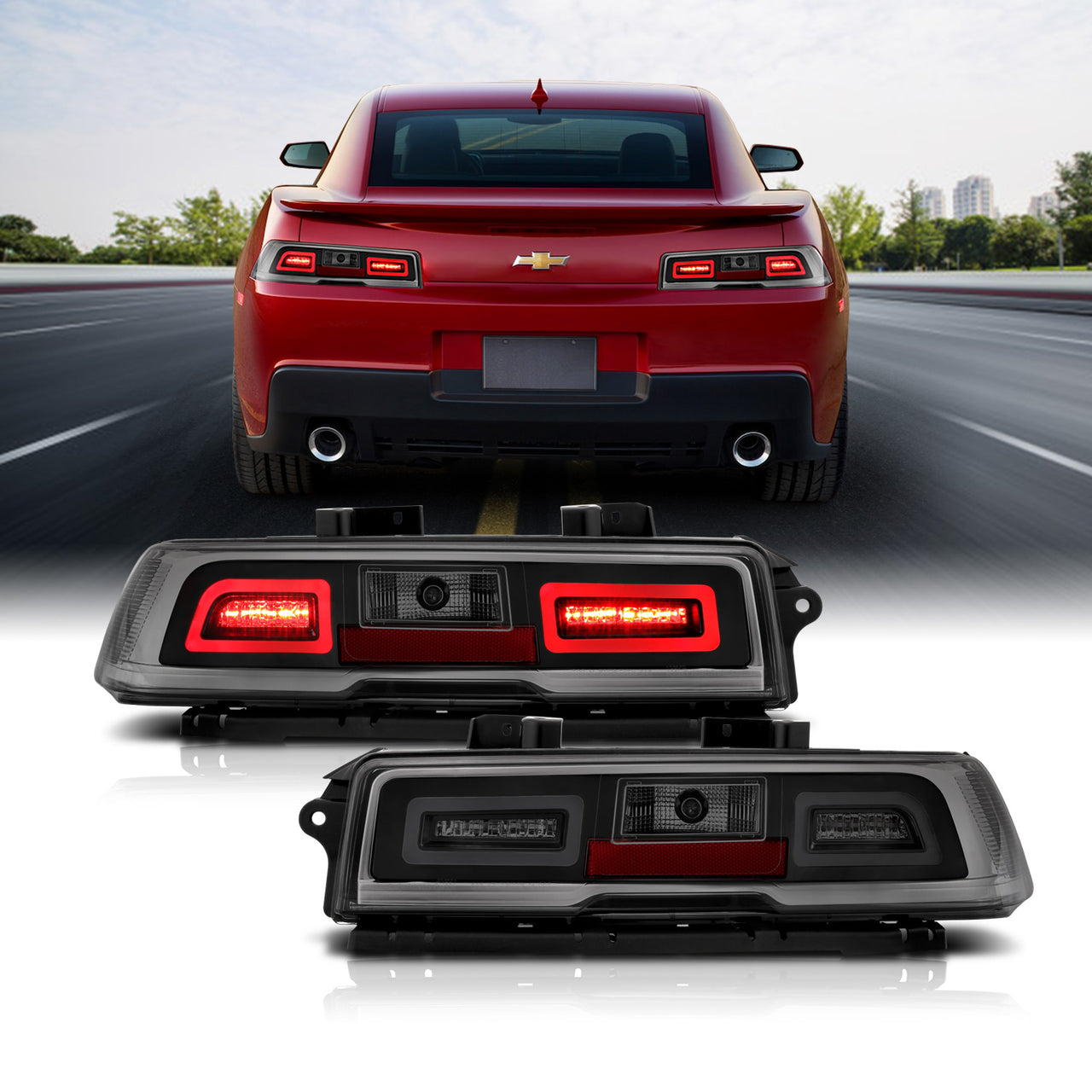 CHEVY CAMARO 14-UP LED TAIL LIGHTS SMOKE