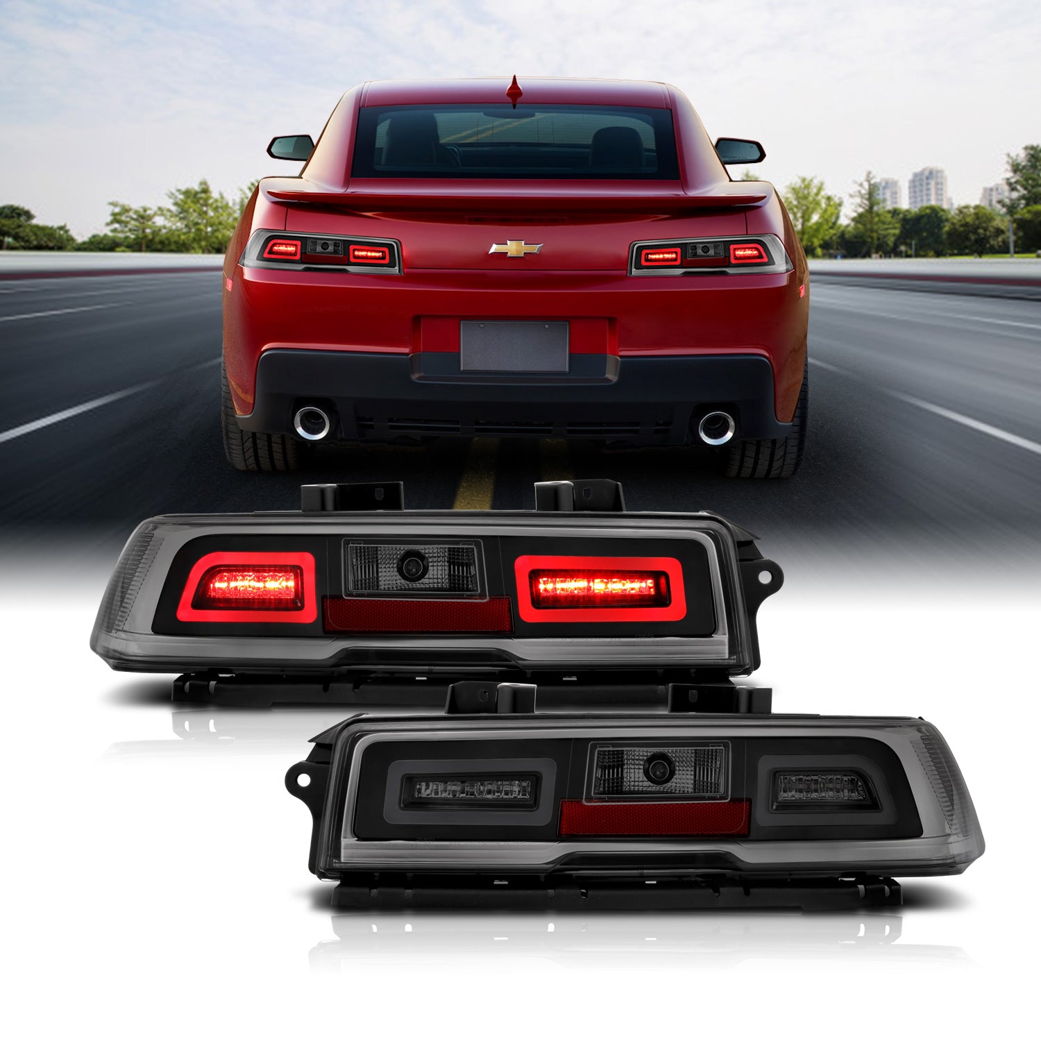 CHEVY CAMARO 14-UP LED TAIL LIGHTS SMOKE