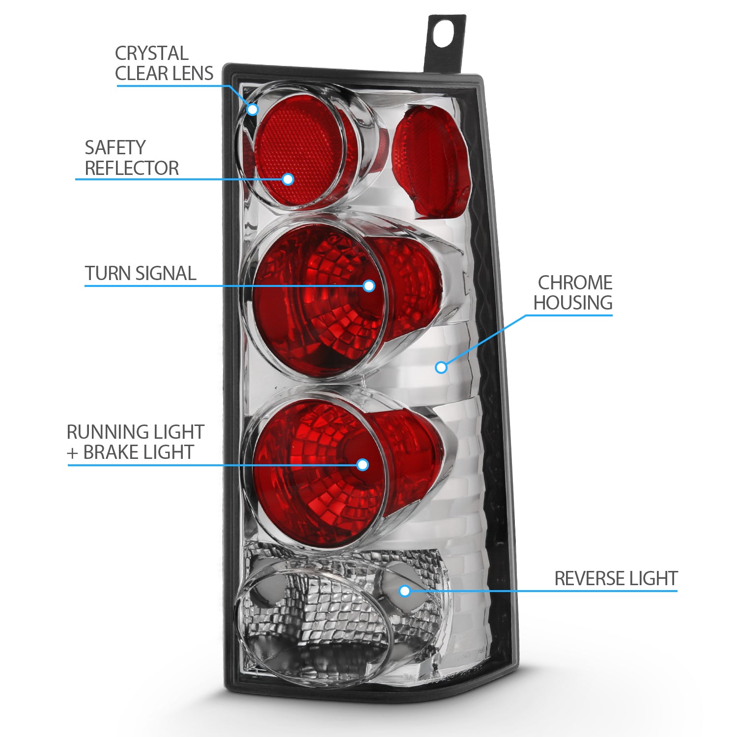 GMC SAVANA 96-02 TAIL LIGHTS CHROME