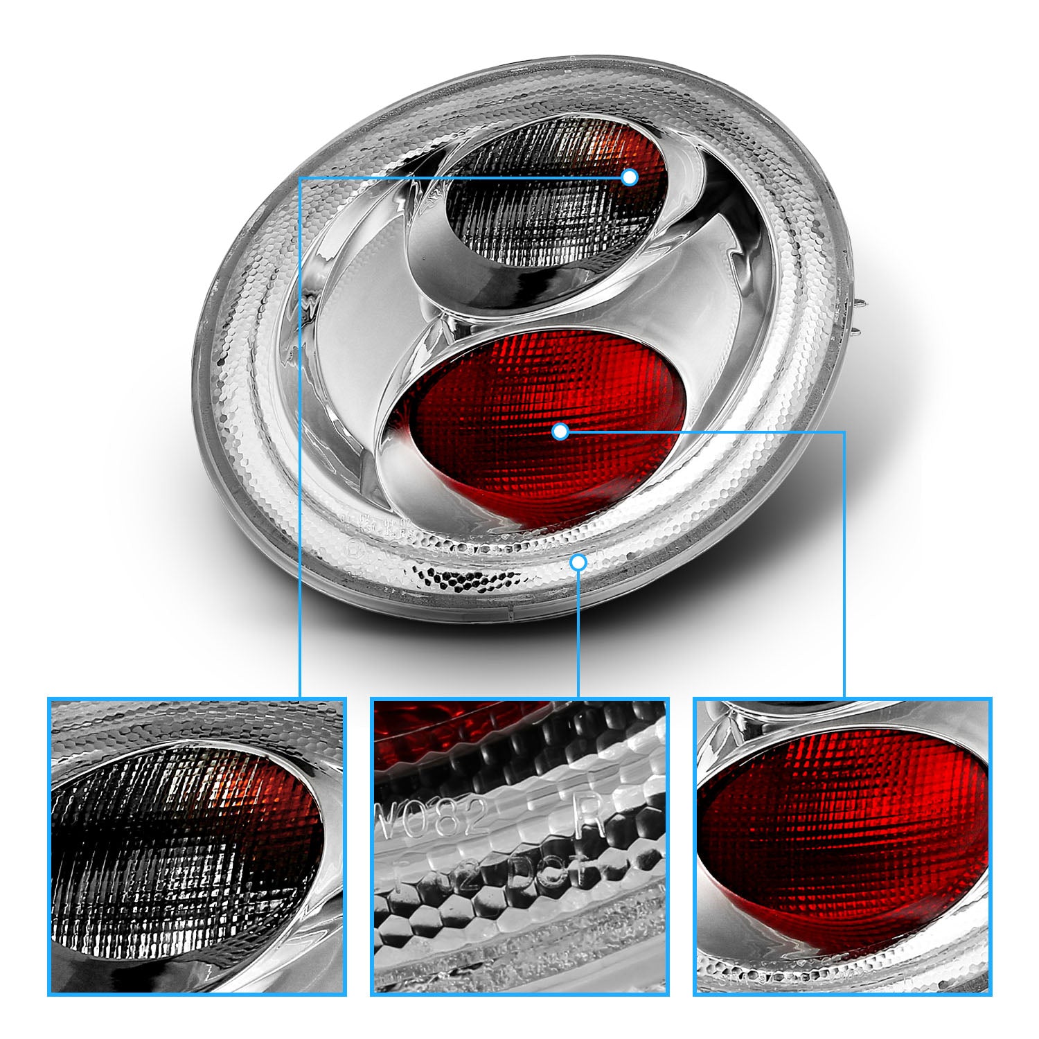VOLKSWAGEN BEETLE 98-02 TAIL LIGHTS CHROME
