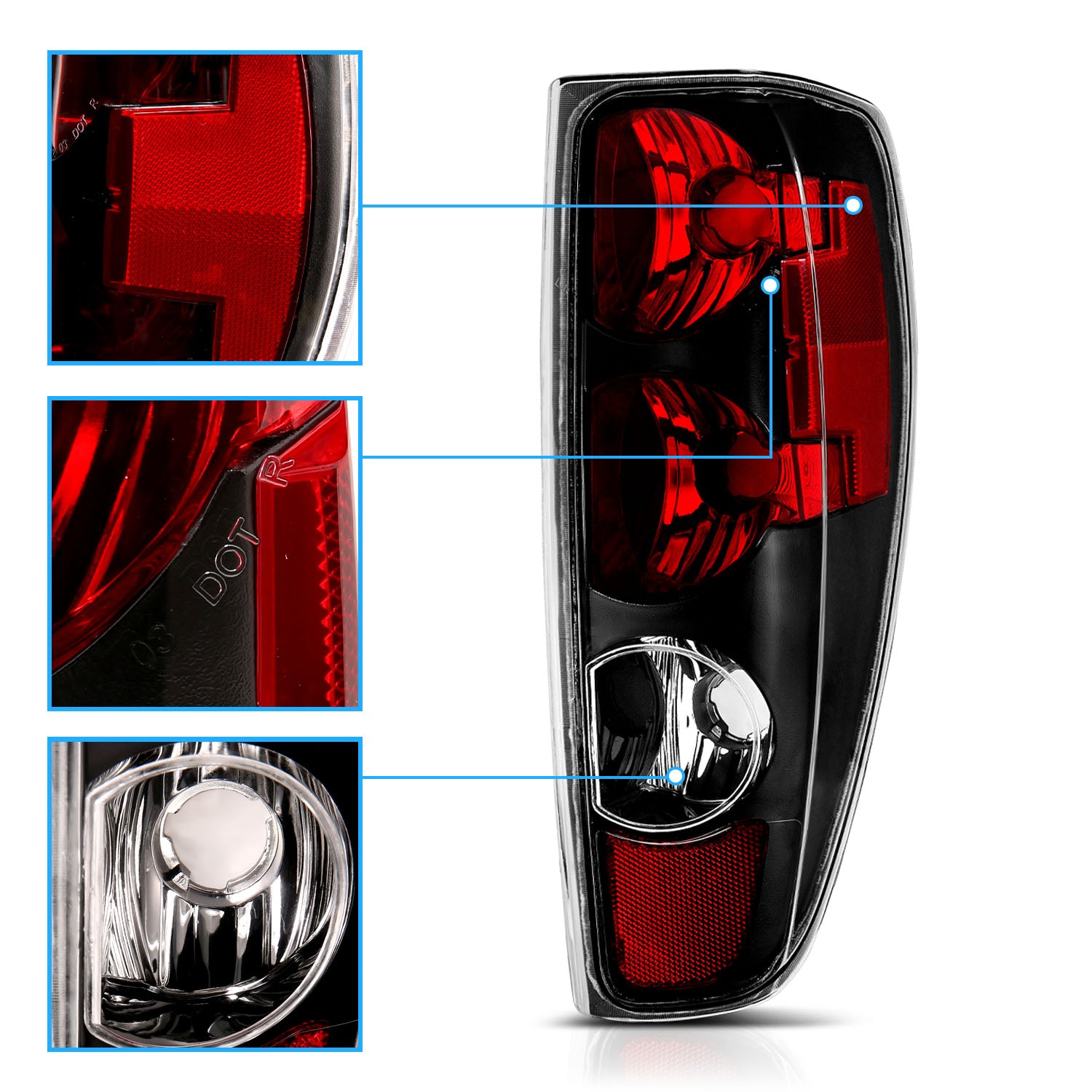 CHEVY COLORADO/GMC CANYON 04-12 TAIL LIGHTS BLACK