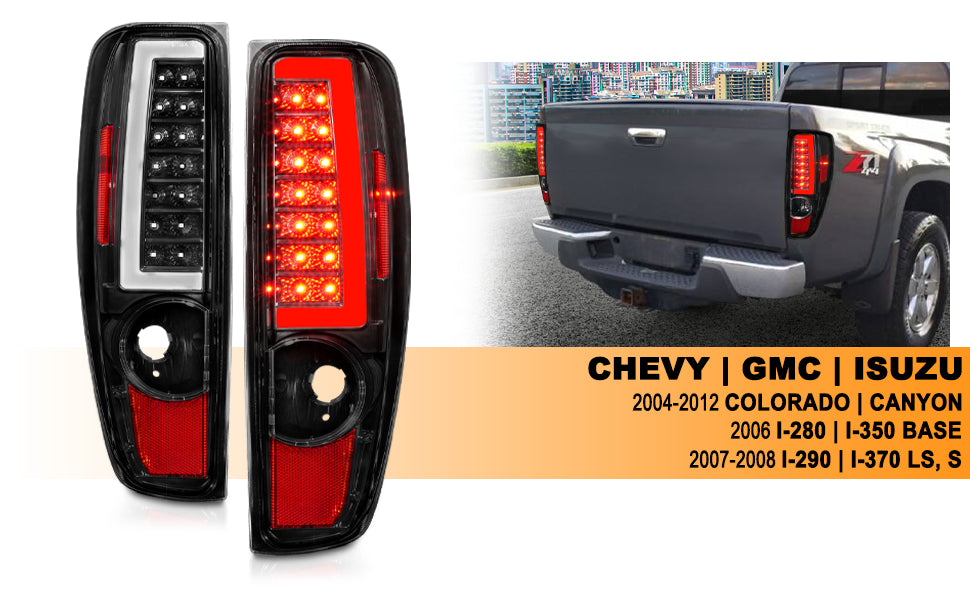 CHEVY COLORADO/GMC CANYON 04-12  LED TAIL LIGHTS BLACK (W/ C LIGHT BAR)