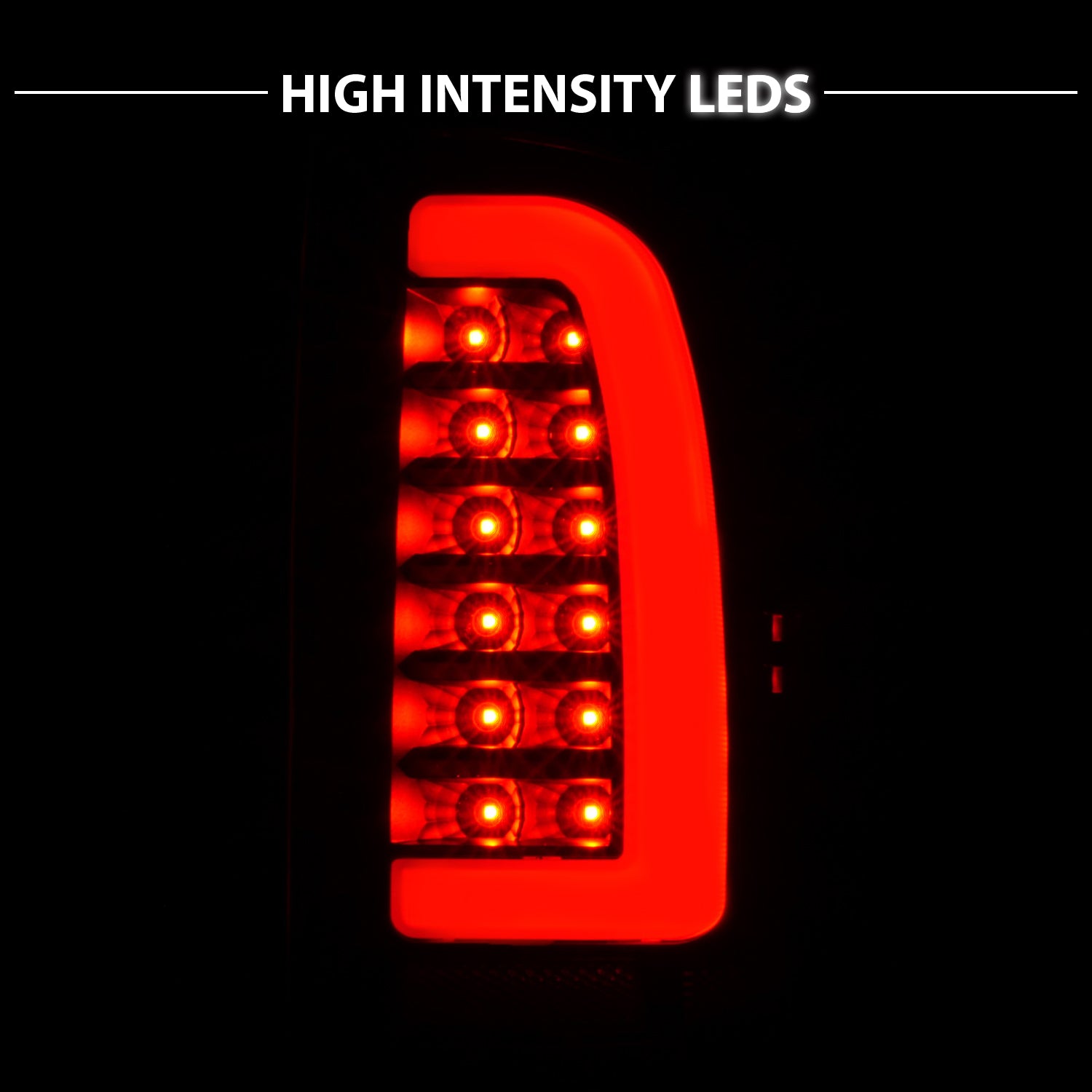 TOYOTA TACOMA 95-00 LED TAIL LIGHTS BLACK HOUSING SMOKE LENS W/ C LIGHT BAR