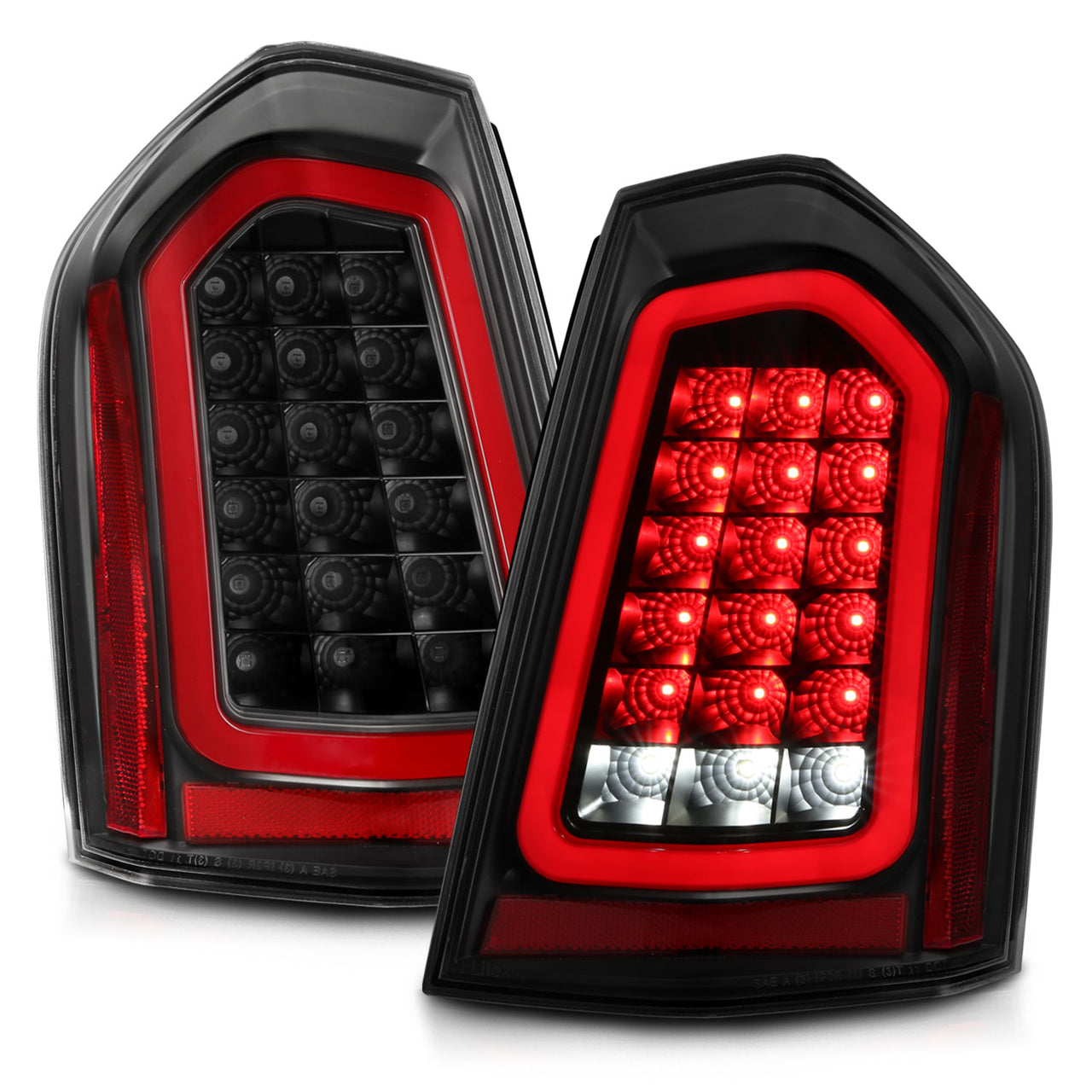 CHRYSLER 300 11-14 LED TAIL LIGHTS BLACK (SEQUENTIAL SIGNAL)