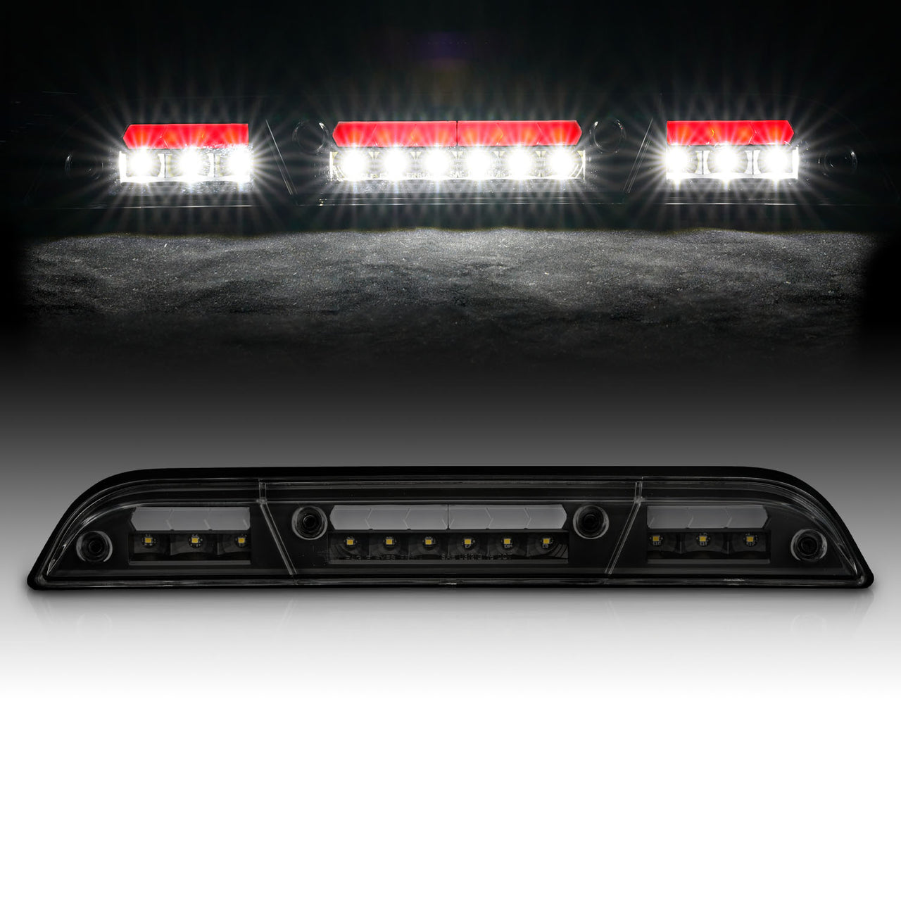 FORD F-150 2015 LED 3RD BRAKE LIGHTS G2 BLACK HOUSING SMOKE LENS