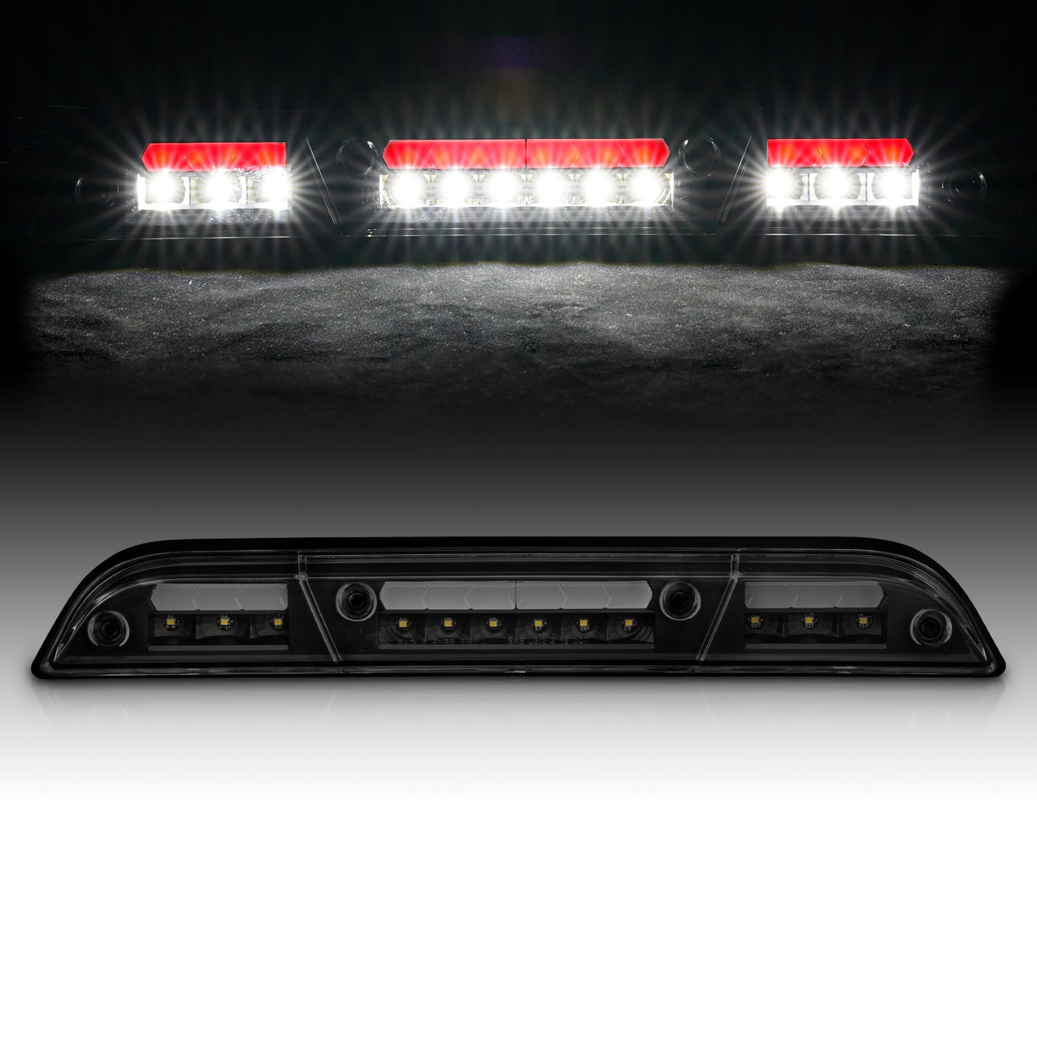 FORD F-150 2015 LED 3RD BRAKE LIGHTS G2 BLACK HOUSING SMOKE LENS