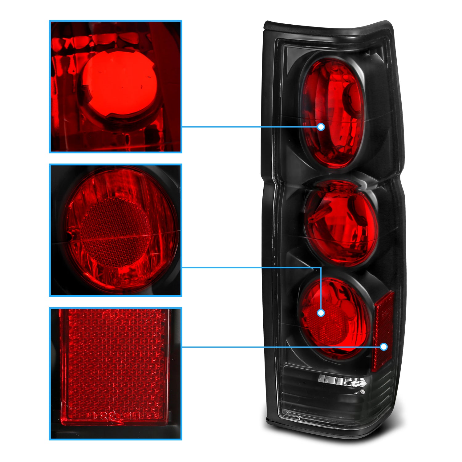 NISSAN HARDBODY 86-97 TAIL LIGHTS G2 BLACK