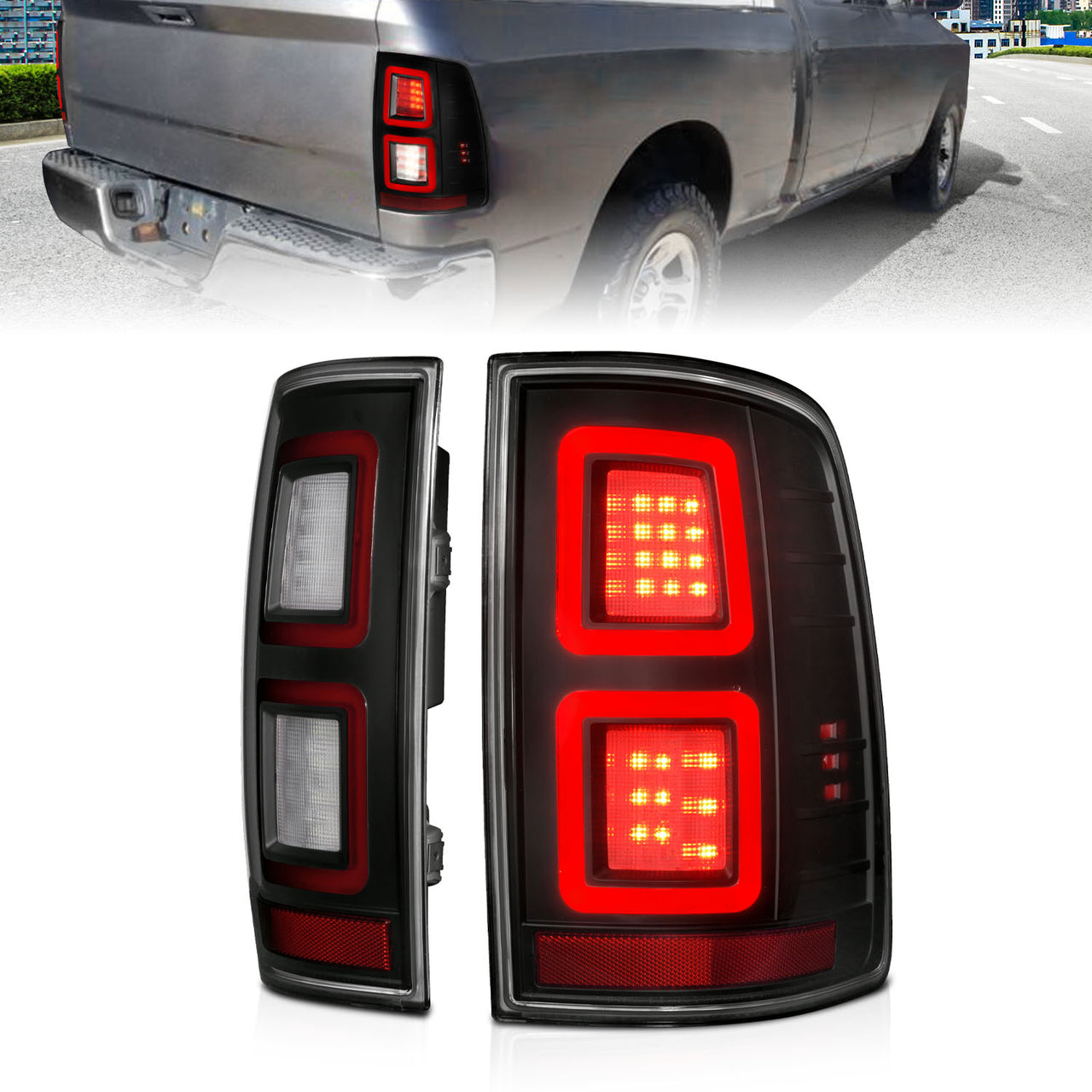 DODGE RAM 09-17 LED TAIL LIGHTS ALL SMOKE (FOR BULB VERSION ONLY)
