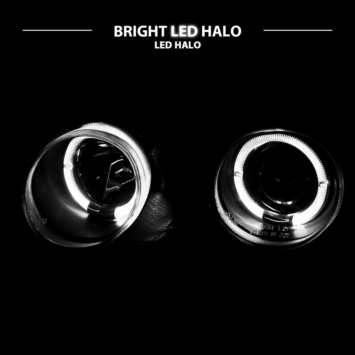 ACURA INTEGRA 94-97 PROJECTOR HEADLIGHTS HALO BLACK CLEAR