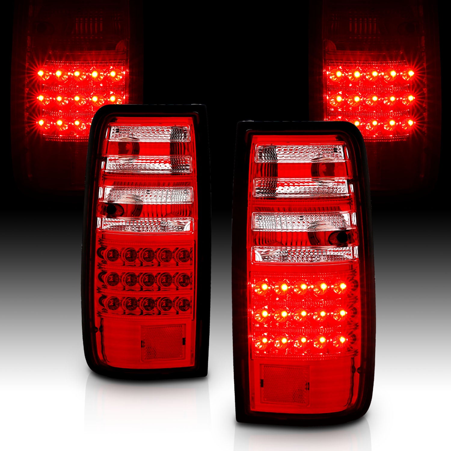 TOYOTA LAND CRUSIER FJ82 91-97 LED TAIL LIGHTS RED/CLEAR