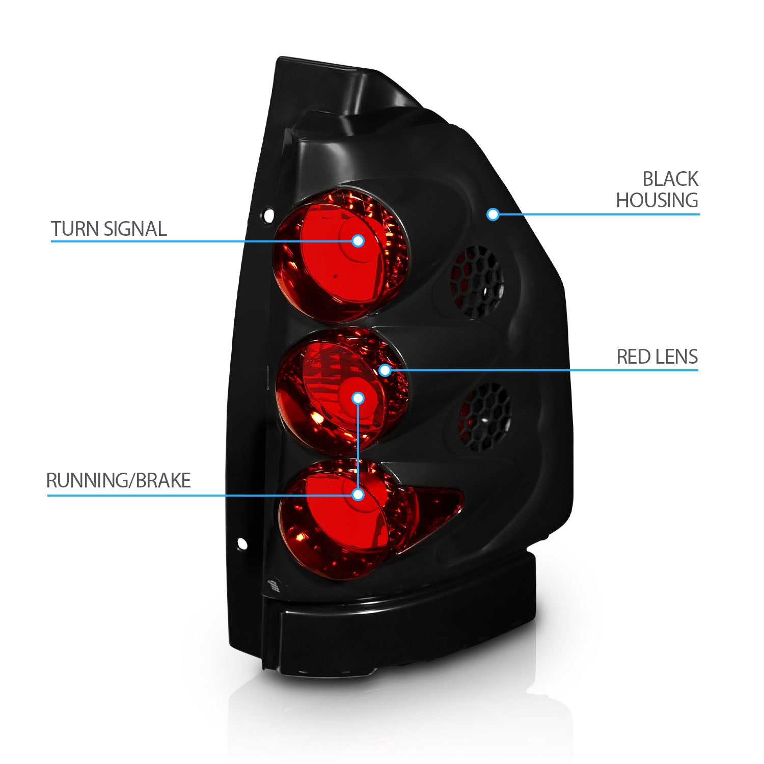 GMC ENVOY 02-05 TAIL LIGHTS BLACK