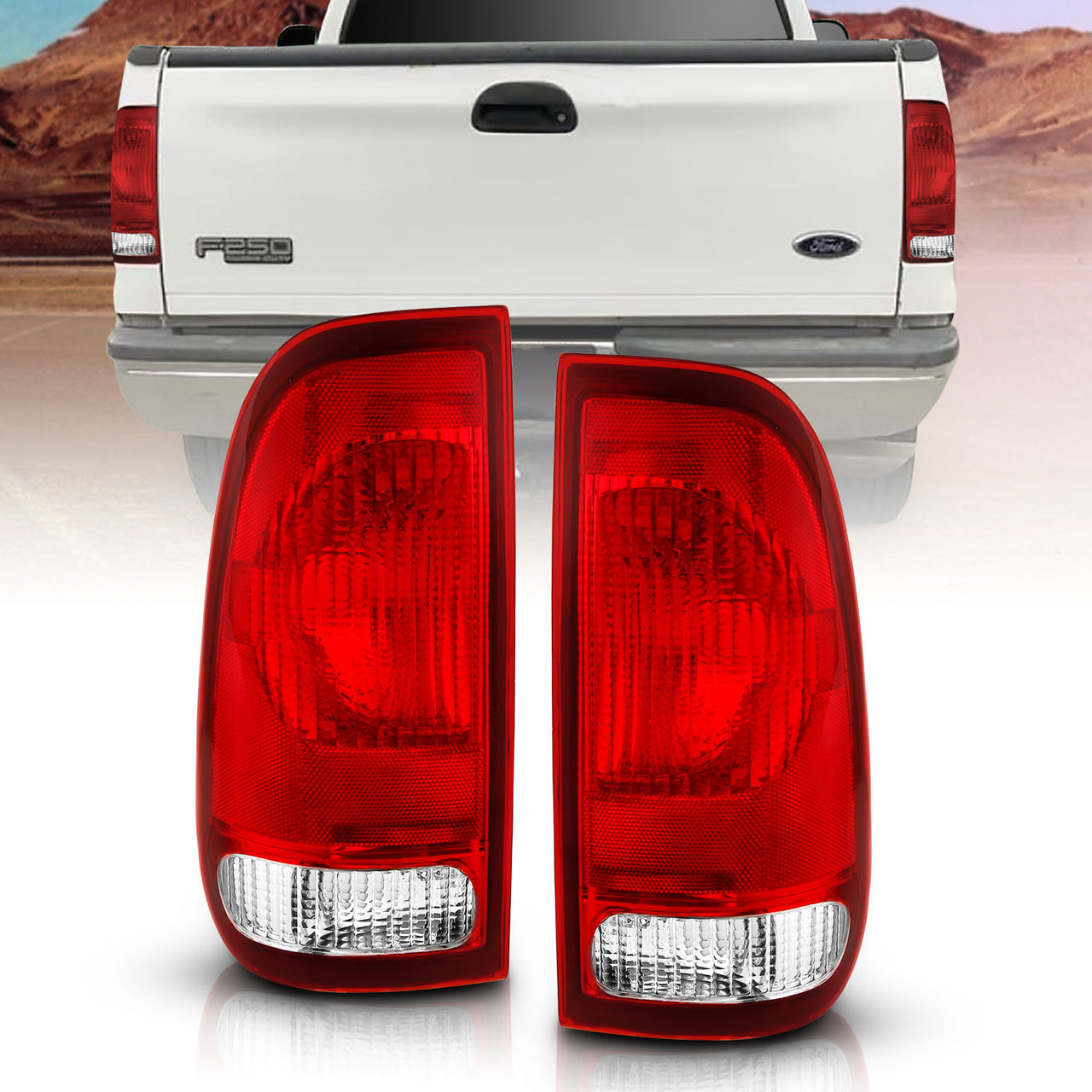FORD F-SERIES STYLE SIDE 97-03 TAIL LIGHTS RED (OE REPLACEMENT)