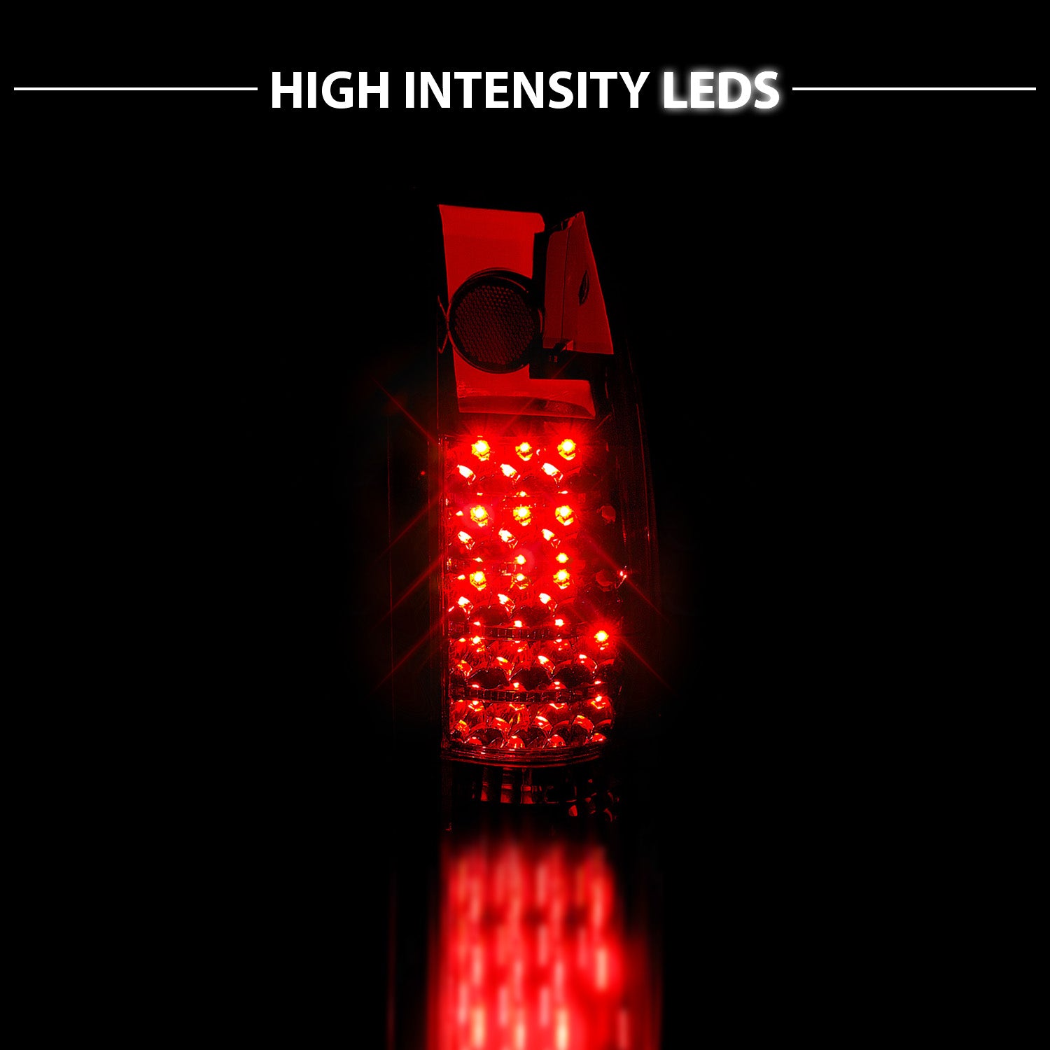 CHEVY /GMC C/K 1500/2500/3500 88-99, SUBURBAN/YUKON 92-00, TAHOE 94-00, BLAZER 92-94, CADILLAC ESCALADE 99-00 LED TAIL LIGHTS CHROME HOUSING RED/CLEAR LENS