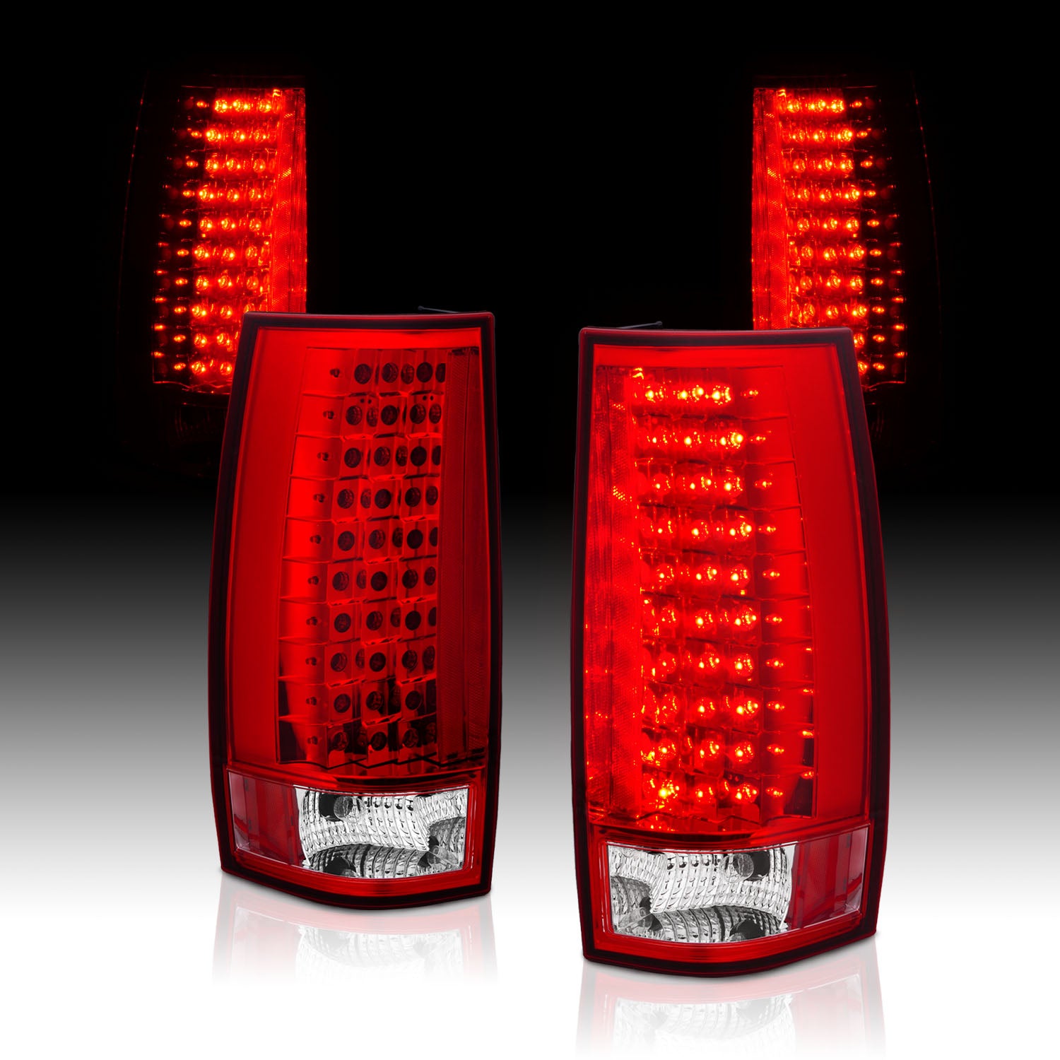 CHEVY TAHOE/SUBURBAN 07-UP LED G4 TAIL LIGHTS RED/CLEAR (ESCALADE LOOK)