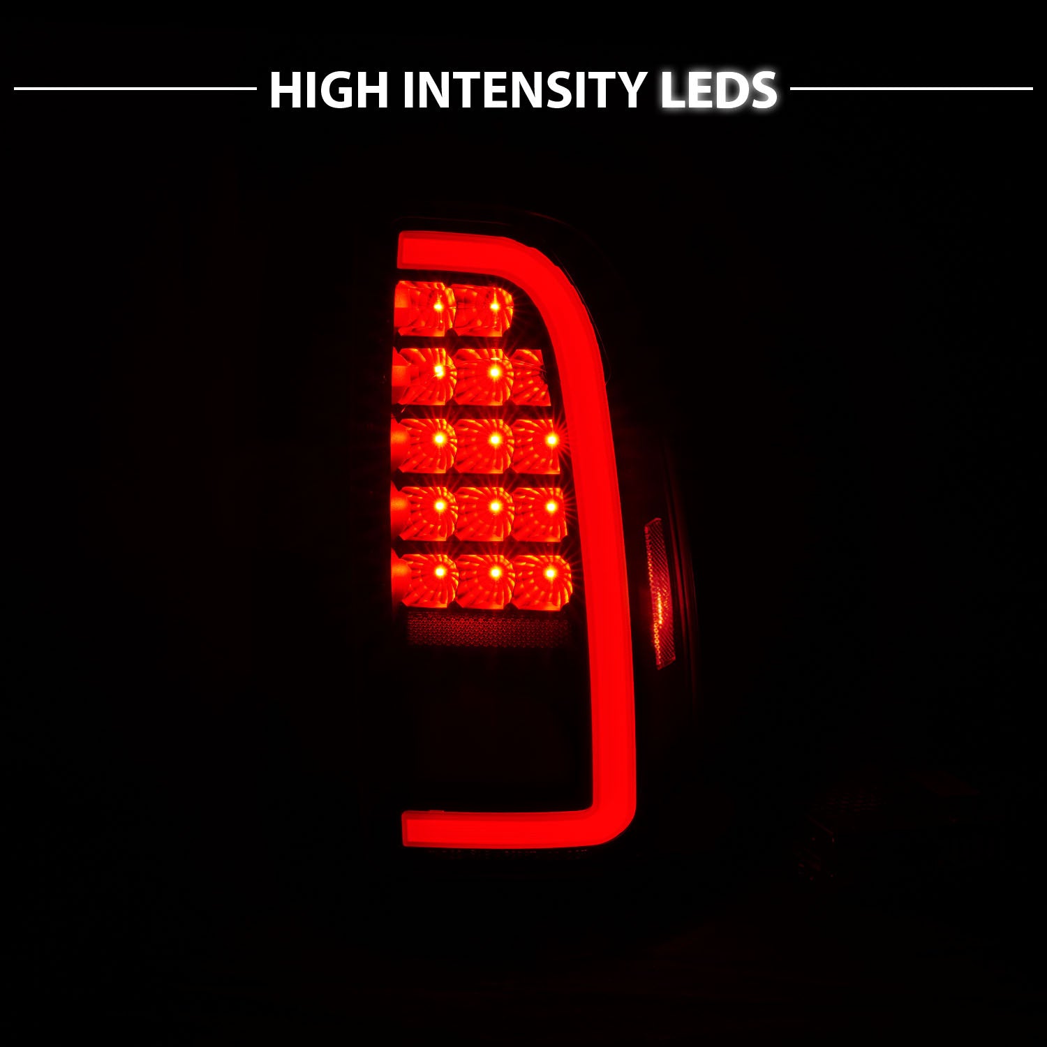TOYOTA TUNDRA 00-06 LED TAIL LIGHTS BLACK HOUSING CLEAR LENS W/ C LIGHT BAR (STD BED REGULAR CAB, ACCESS CAB)