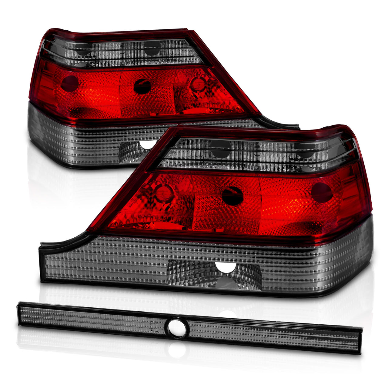 MBZ S CLASS W140 97-99 TAIL LIGHTS RED/SMOKE LENS