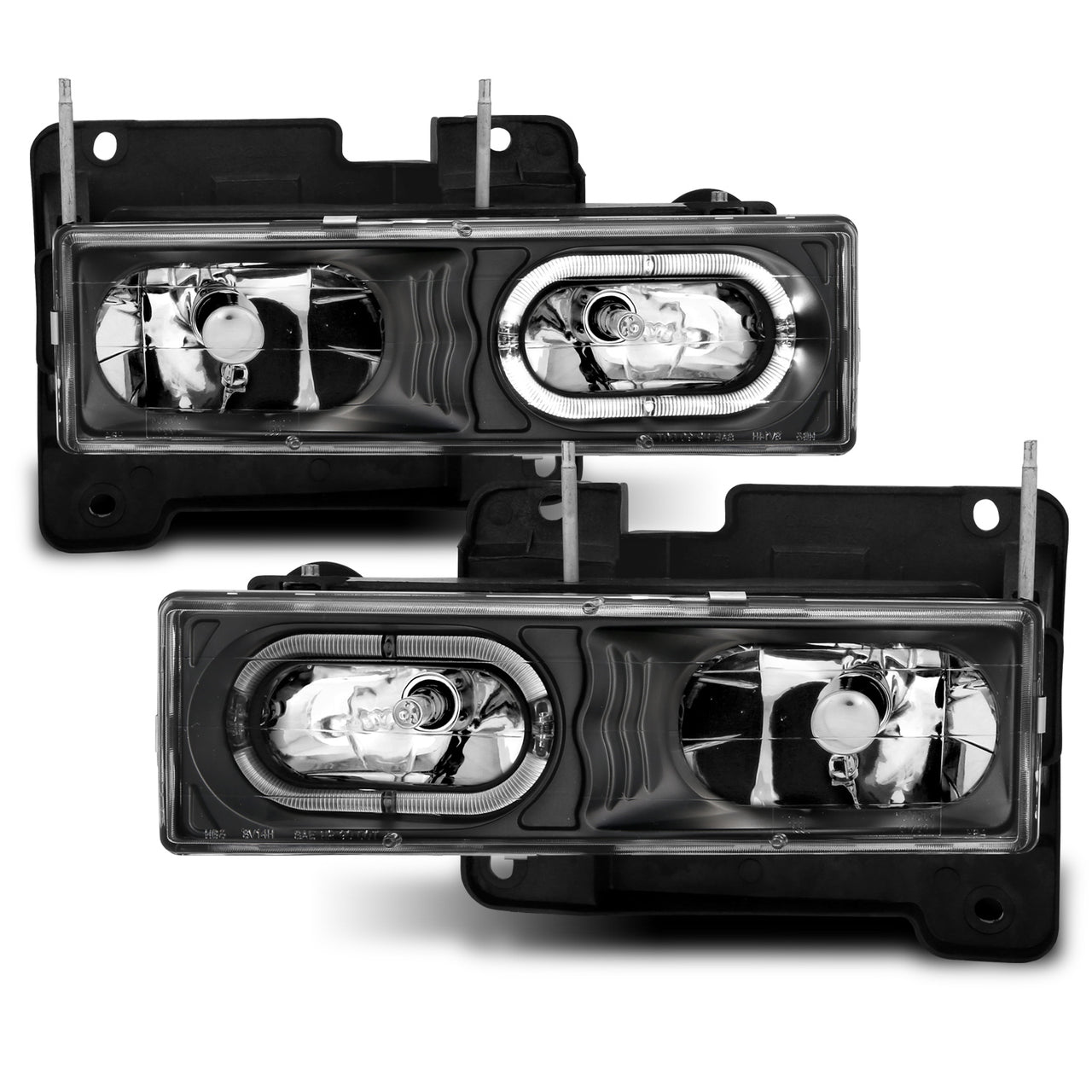 CHEVY FULLSIZE 88-98 CRYSTAL HEADLIGHTS BLACK