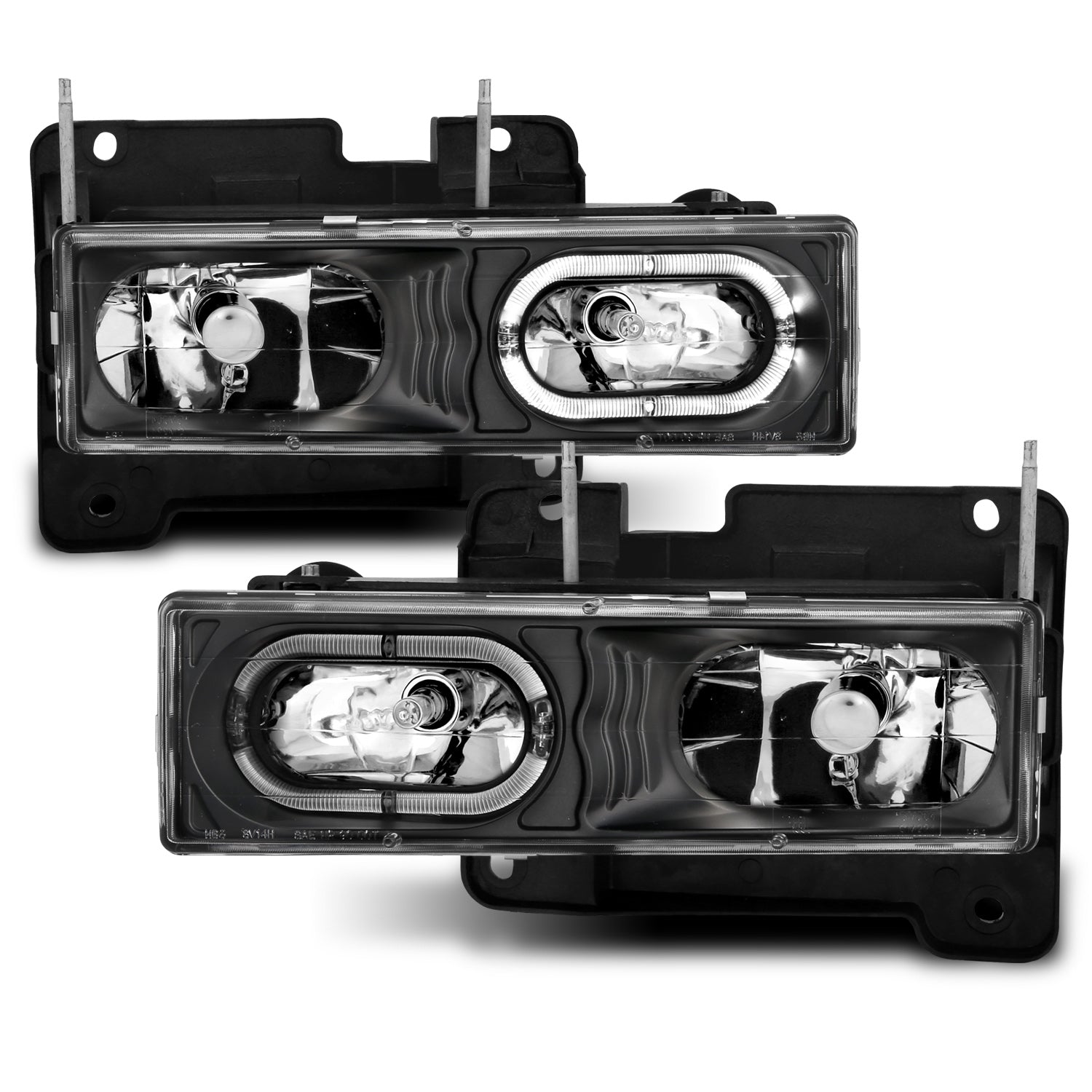 CHEVY FULLSIZE 88-98 CRYSTAL HEADLIGHTS BLACK