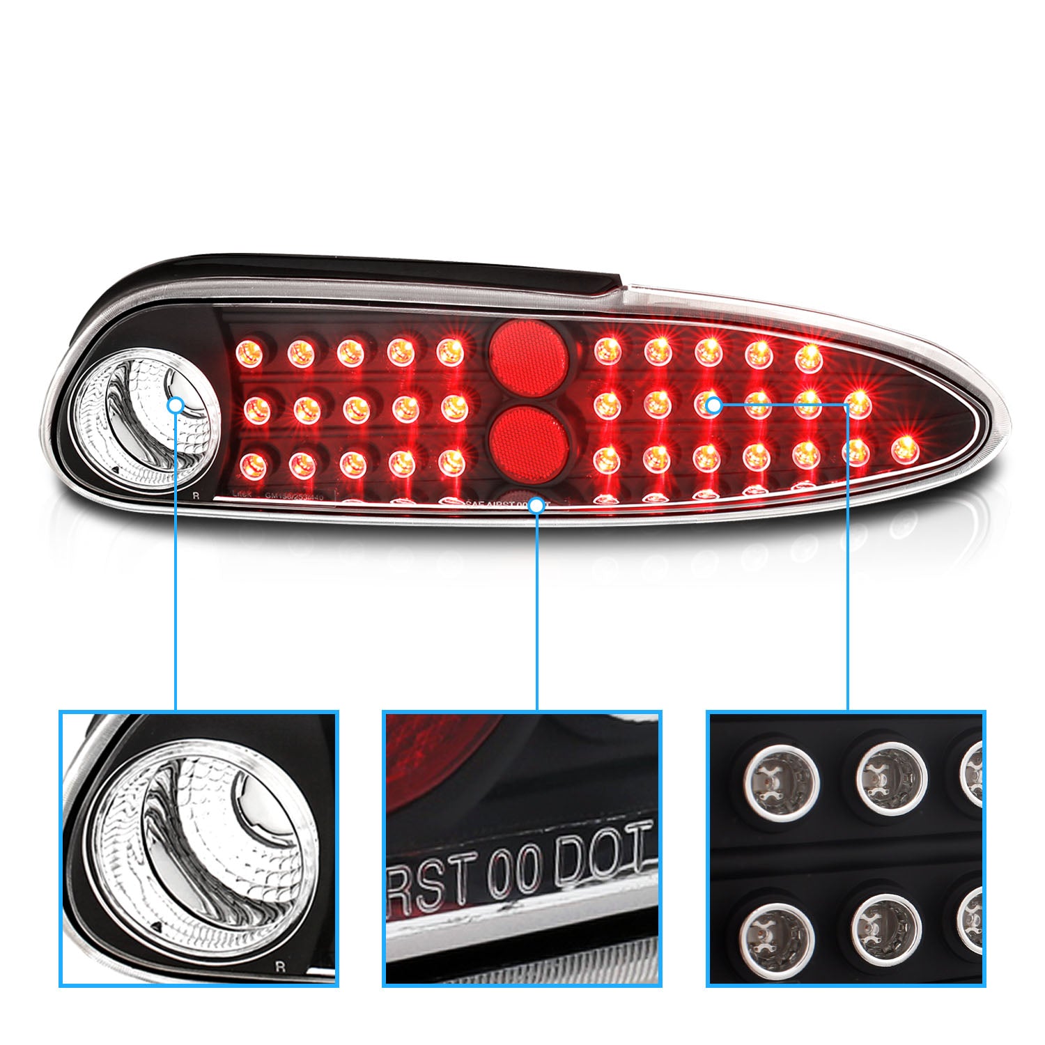 CHEVY CAMARO 93-02 LED TAIL LIGHTS BLACK