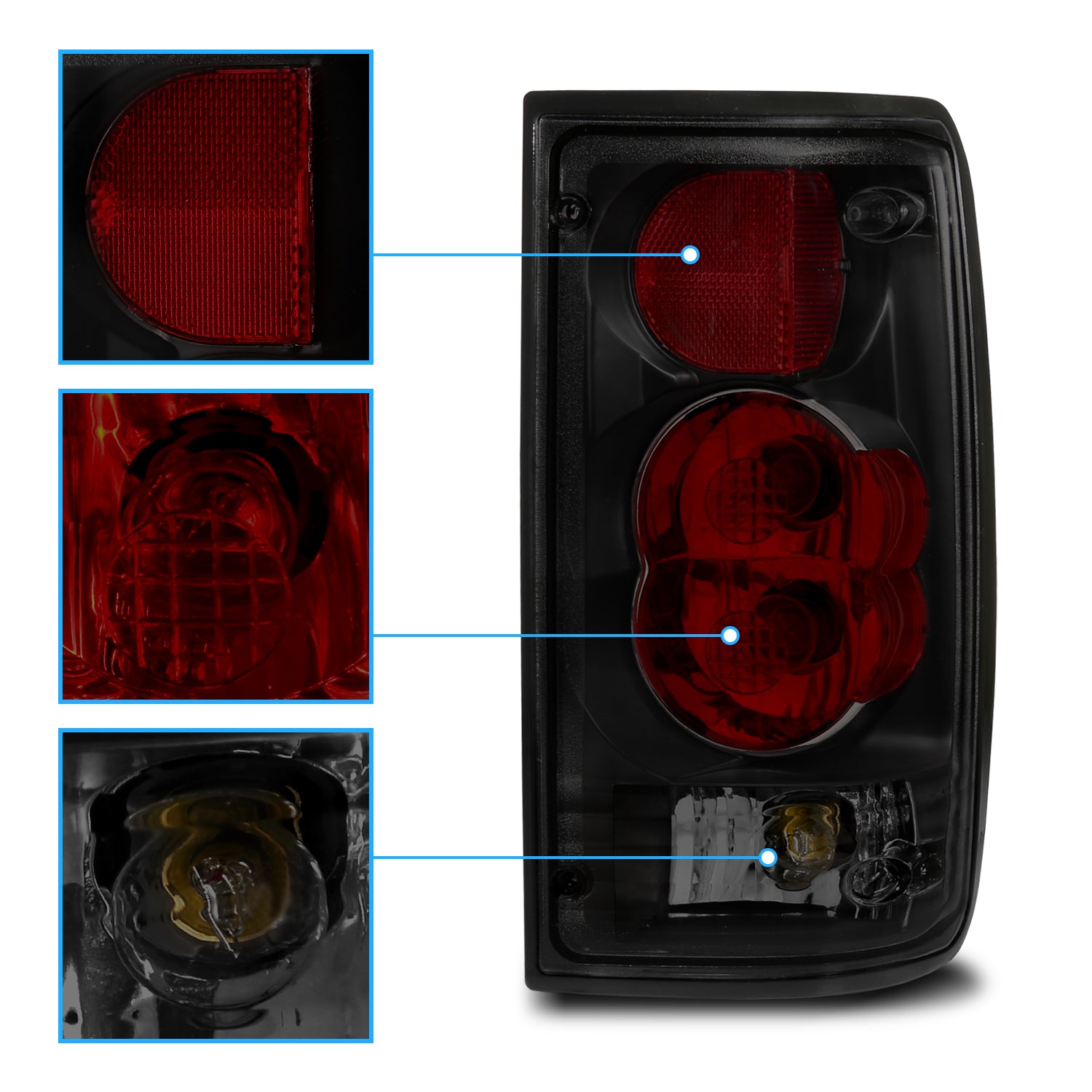 TOYOTA PICKUP 89-95 TAIL LIGHTS G2 DARK SMOKE