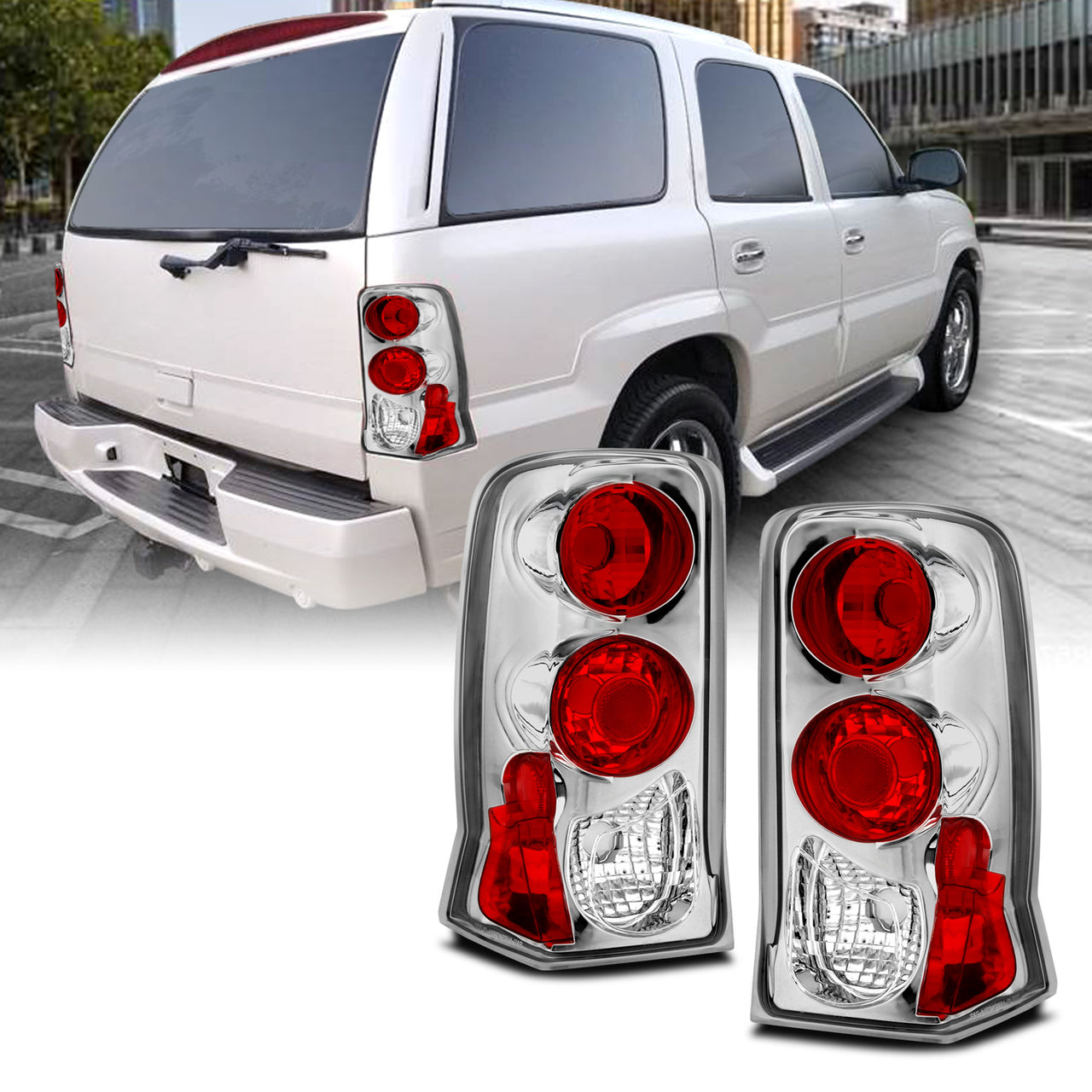 CADILLAC ESCALADE 02-06 TAIL LIGHTS CHROME