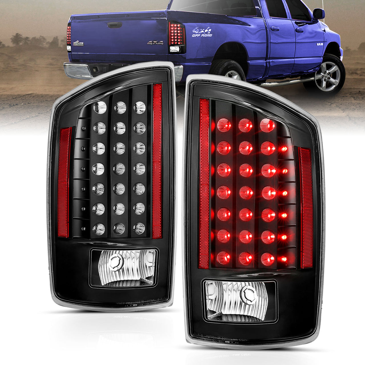 DODGE RAM 07-08 LED TAIL LIGHTS BLACK