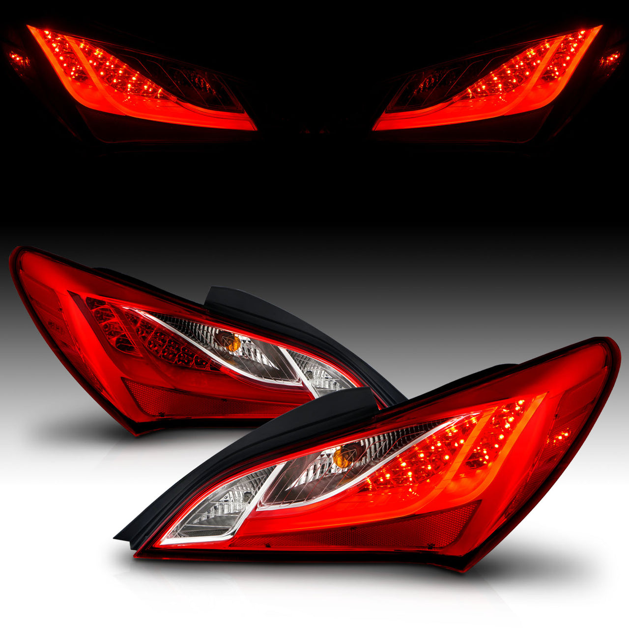 HYUNDAI GENESIS 10-13  2DR LED TAIL LIGHTS  RED/CLEAR