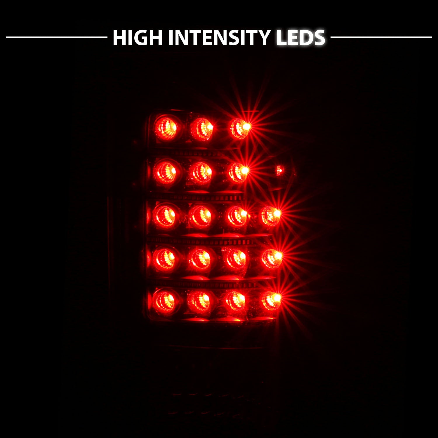 CHEVY SILVERADO 03-07 (1500/2500 SERIES 2003 & 1500/2500/3500 SRW SERIES 04-07) LED TAIL LIGHTS BLACK (4 HOLE)