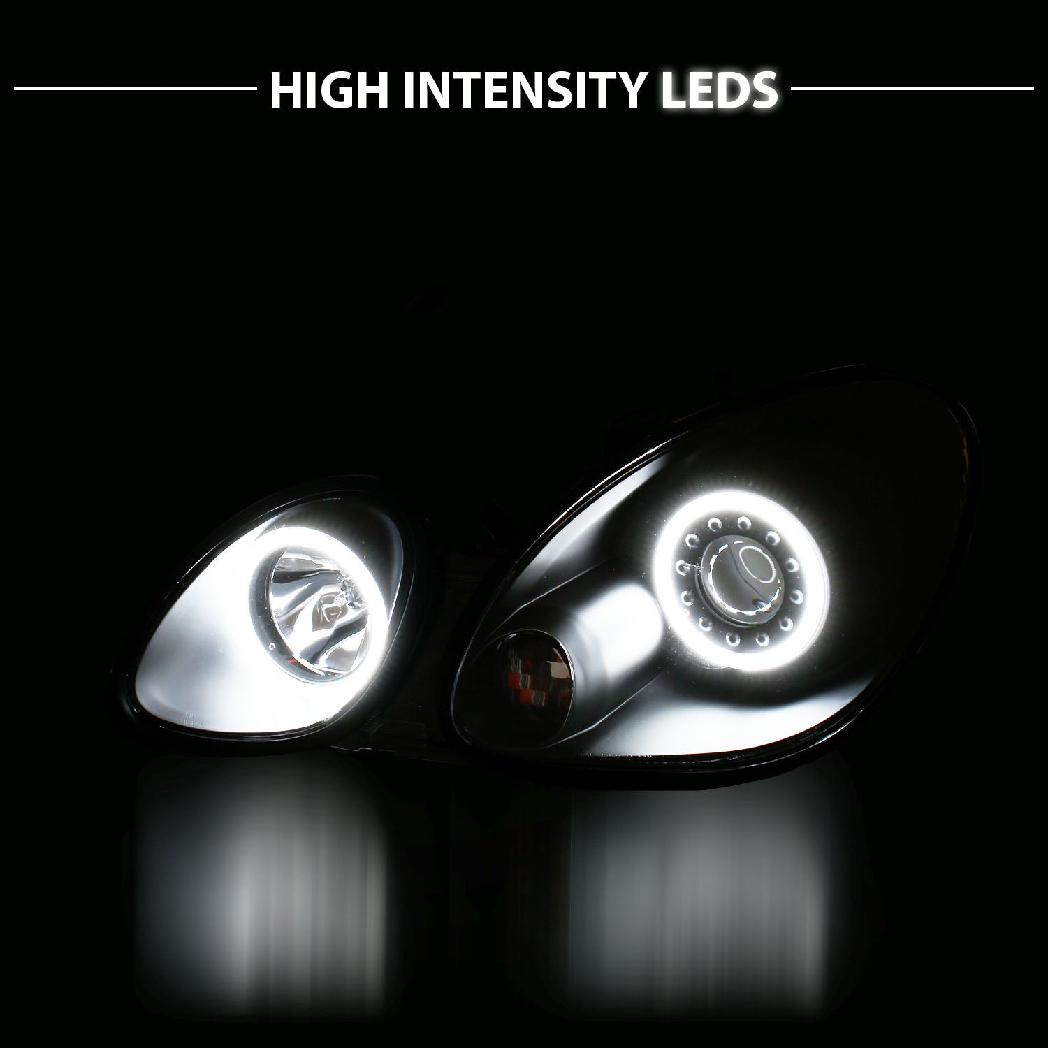 LEXUS GS 300/400 98-05 PROJECTOR HEADLIGHTS HALO BLACK CLEAR (RX HALO)
