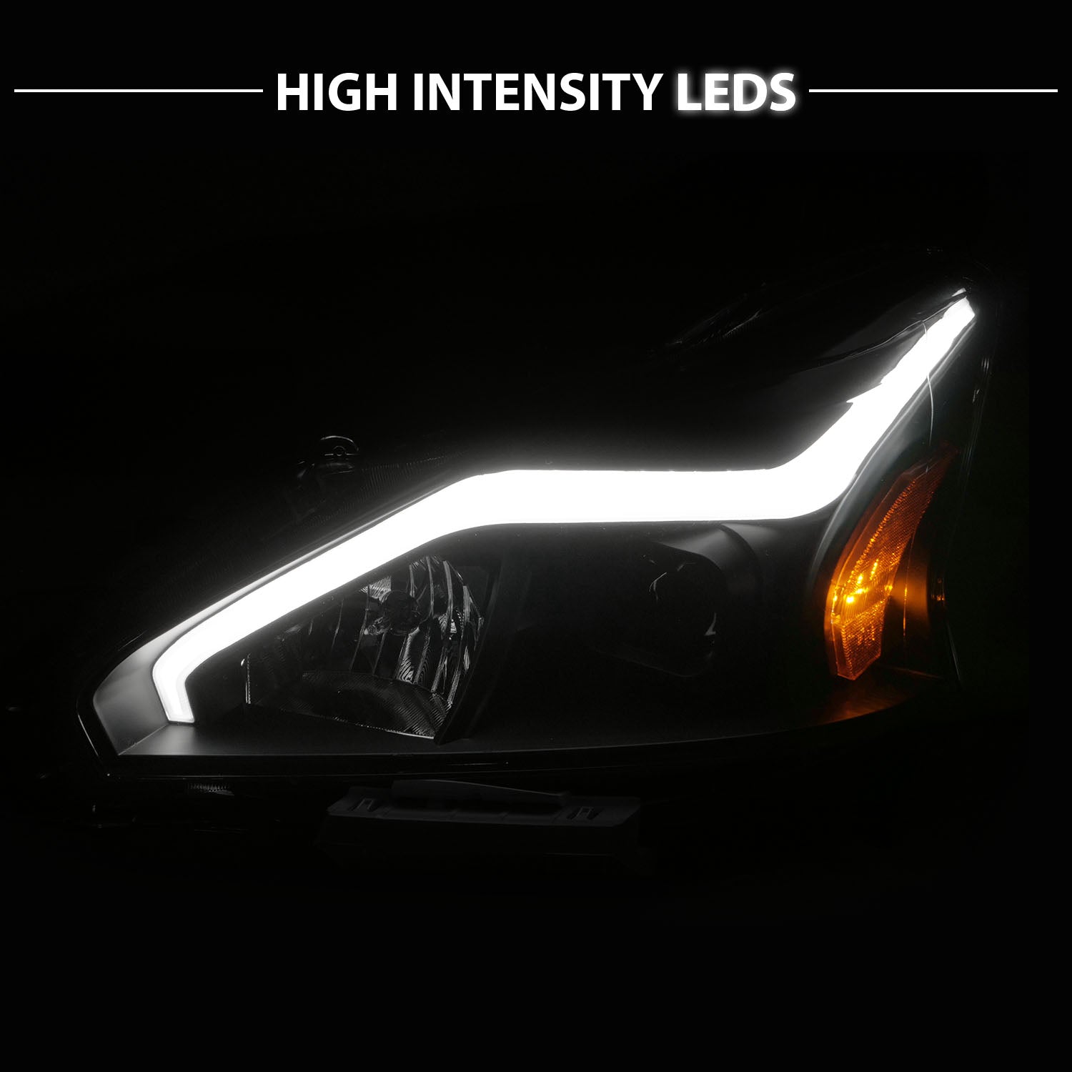 NISSAN ALTIMA 13-15 4DR PROJECTOR LIGHT BAR G2 HEADLIGHTS BLACK CLEAR AMBER
