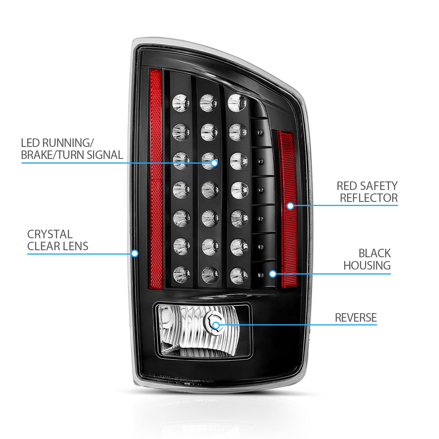 DODGE RAM 07-08 LED TAIL LIGHTS BLACK