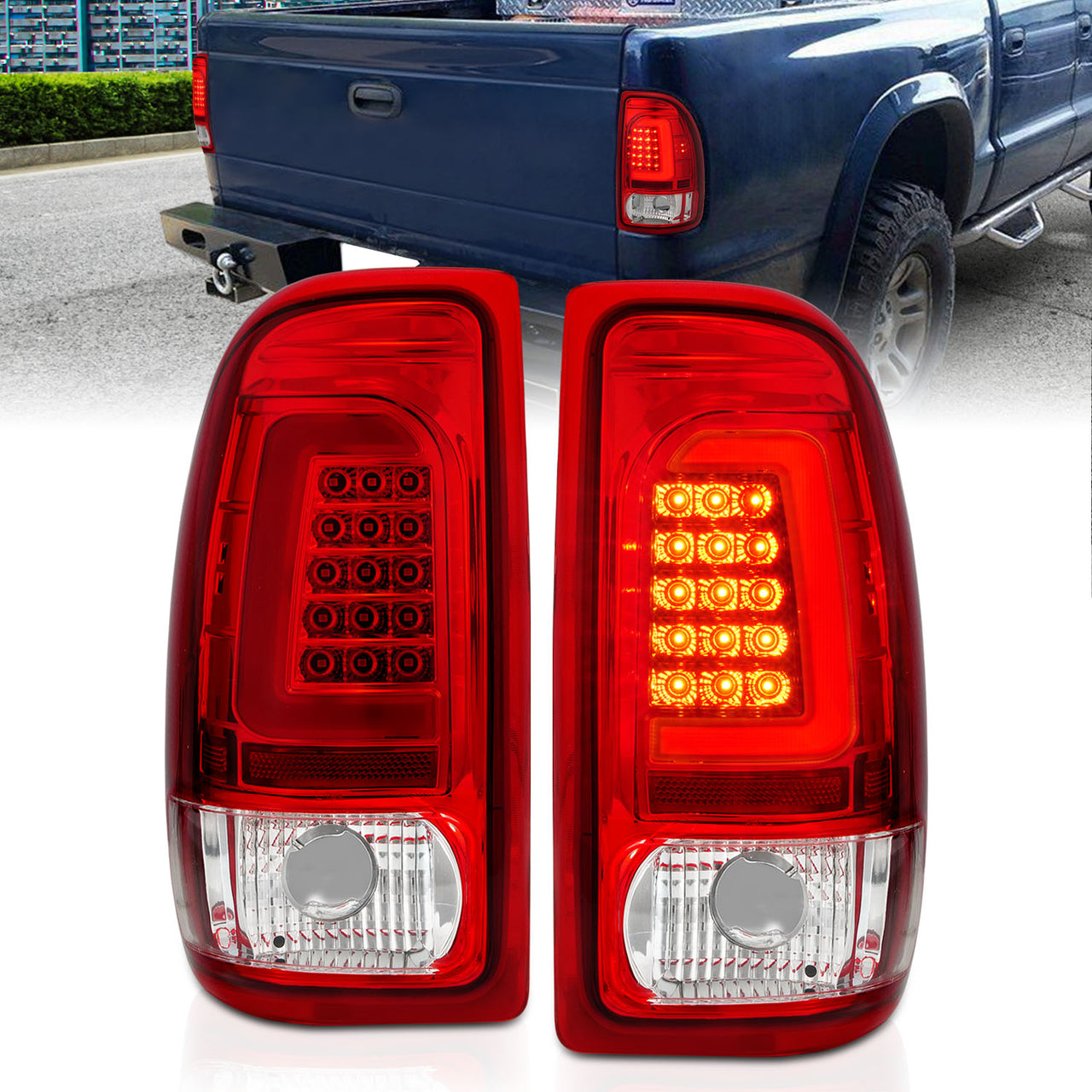 DODGE DAKOTA 97-04 L.E.D T.L RED LENS W/ C LIGHT BAR