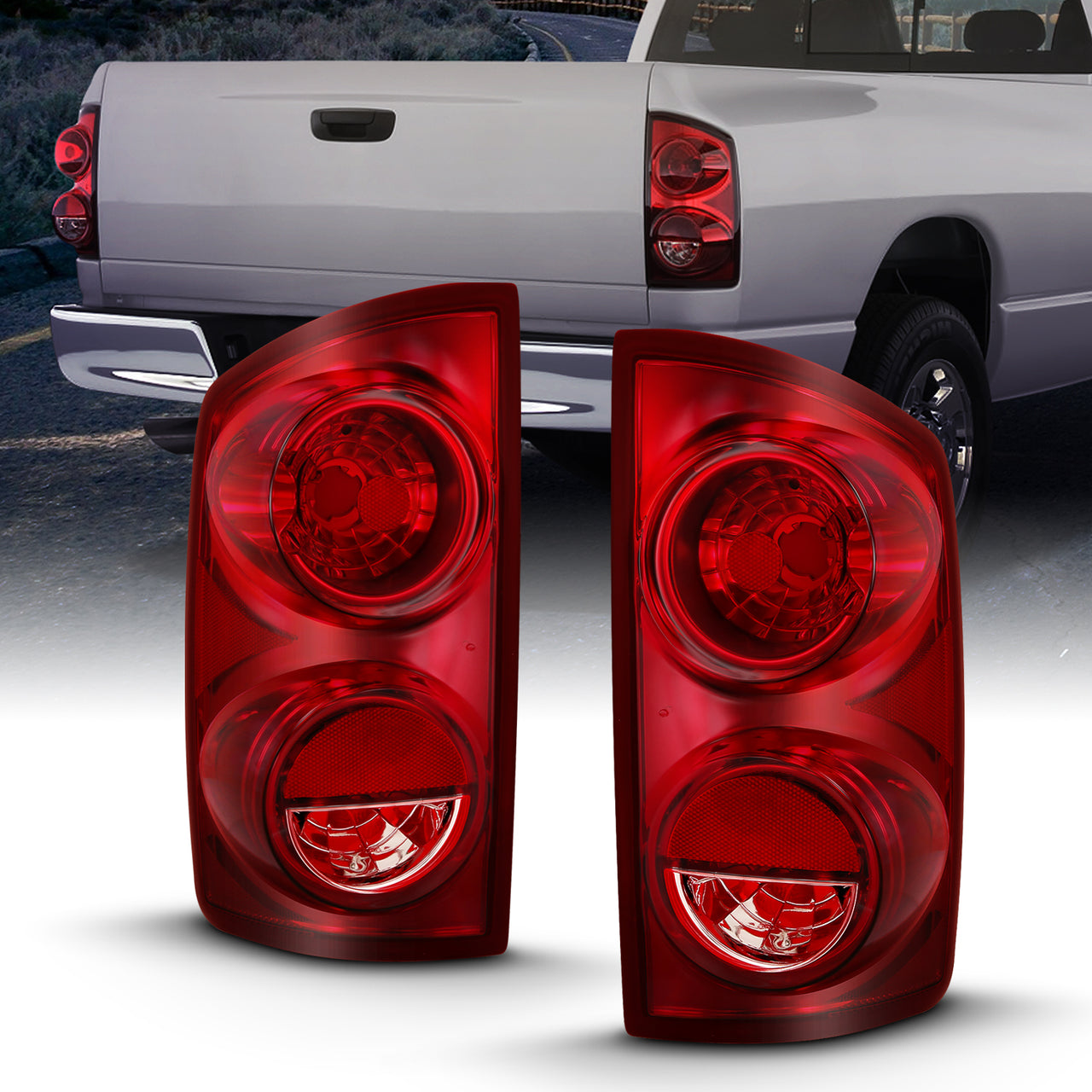 DODGE RAM 1500/2500/3500 07-09 TAIL LIGHTS RED LENS (OE REPLACEMENT)